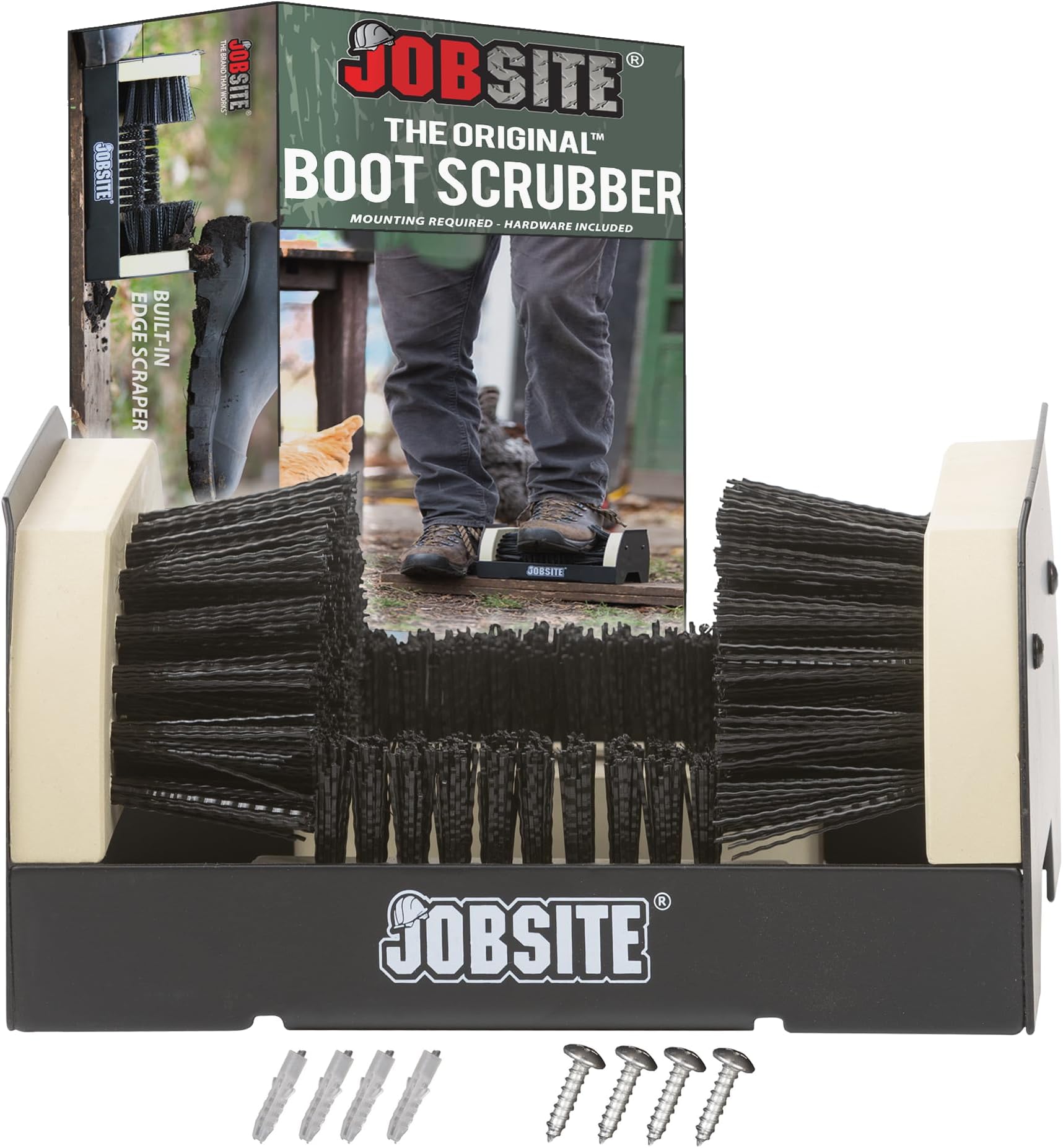 JobSite The Original Boot Scrubber - All Weather Industrial Shoe Cleaner & Scraper Brush, pack of 6