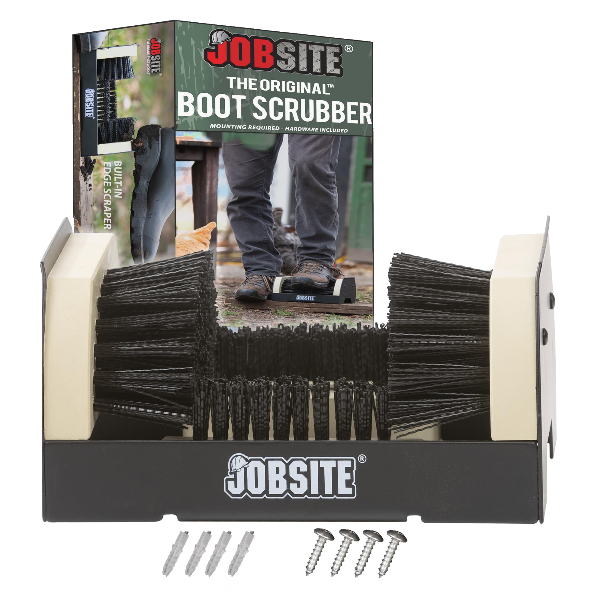 JobSite The Original Boot Scrubber - All Weather Industrial Shoe Cleaner & Scraper Brush