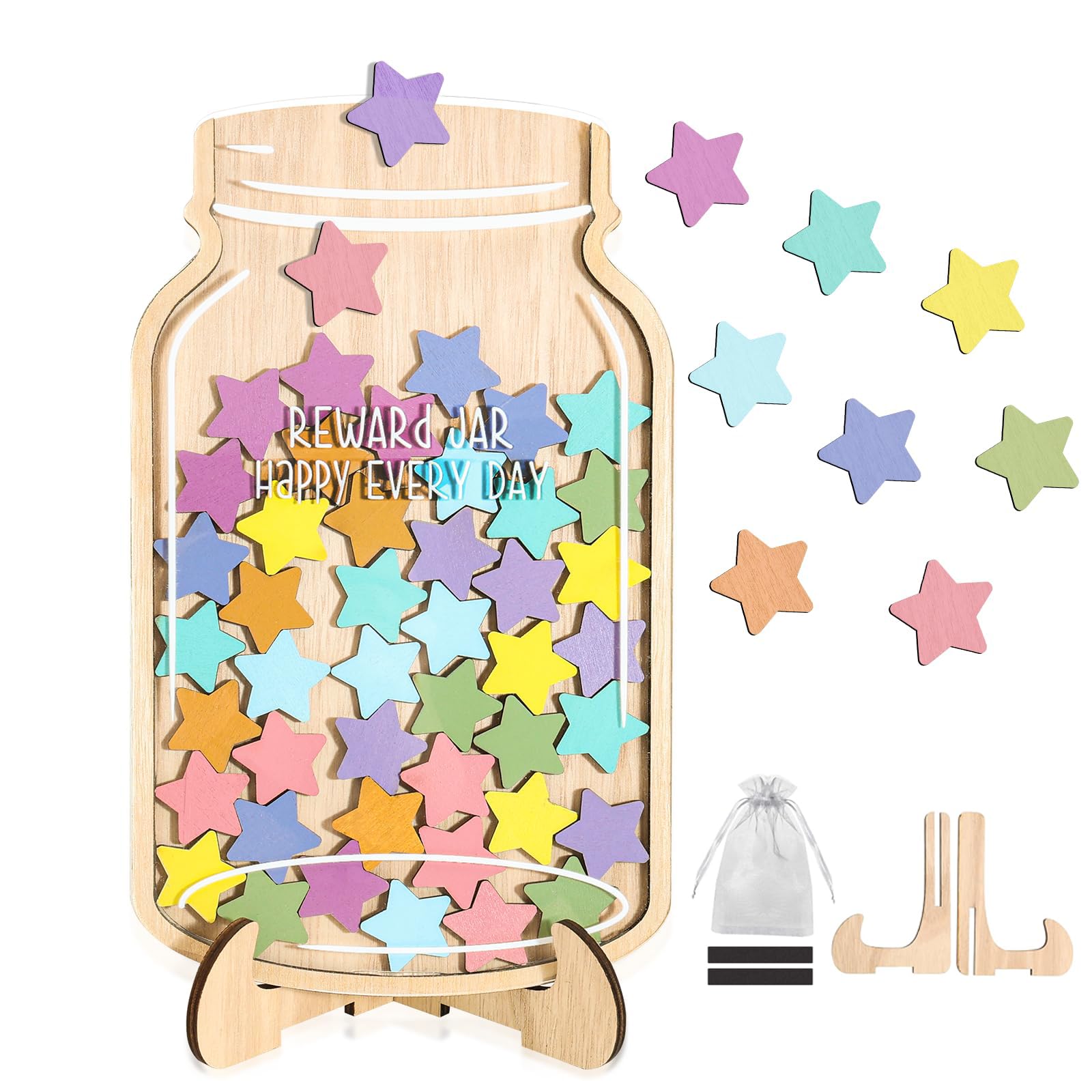 Magnetic Reward Jar, Star Jar Reward System for Kids, Behavior Management Classroom Board Tools, Reward Chart for Kids Students at Home Classroom-image-13