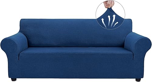 Vista 113 de Asnomy Couch Covers for 3 Cushion Couch Stretch Sofa Covers Slipcovers, Pet Protector Furniture Covers for Dogs Cats Spandex Jacquard Fabric Small