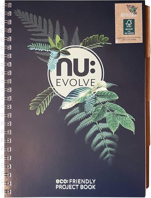 Nu Notebooks - Evolve Range - Recycled Notebook - A4 Project Book - Wirebound Notebook - Stationery Notebooks - Professional Notepad - 150 Pages