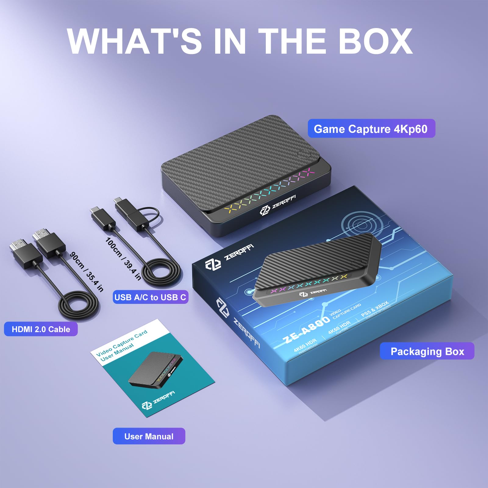 Tarjeta de captura 4K con paso HDMI 2.0, captura de video USB-C 3.0 para transmisión y grabación en PC, PS5/Pro, Xbox Series X/S, Switch 2, 4K30 HDR o 1080p120