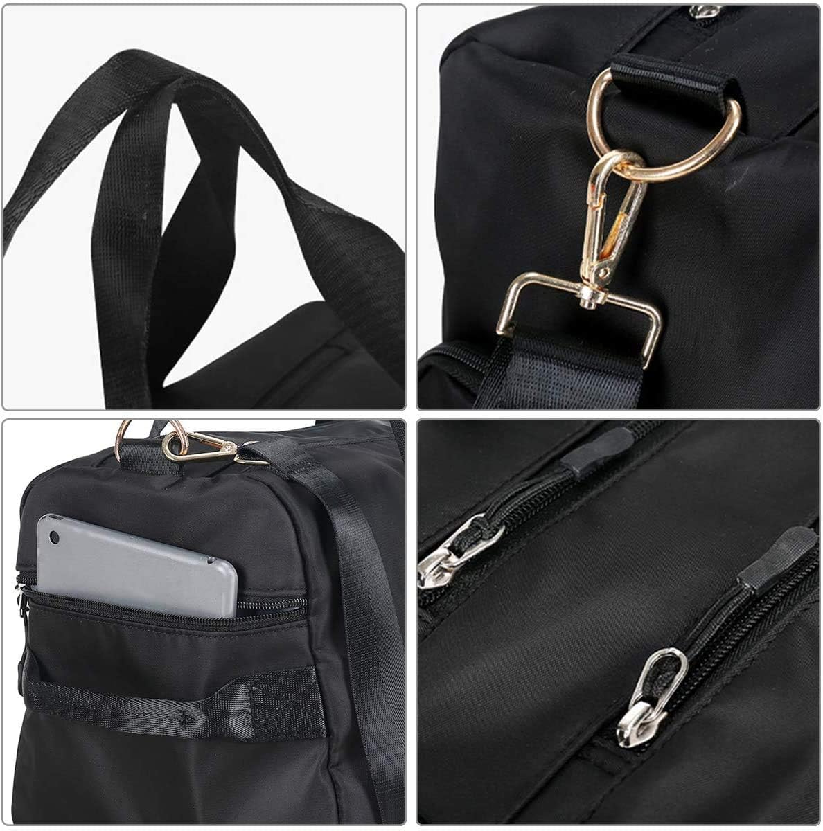 Sharemee Ultimate Gym Bag for Men and Women Durable Crowdsource Designed Duffel Bag with Shoes Compartment And Wet Pocket Lightweight Carryon Gymbag (Black)