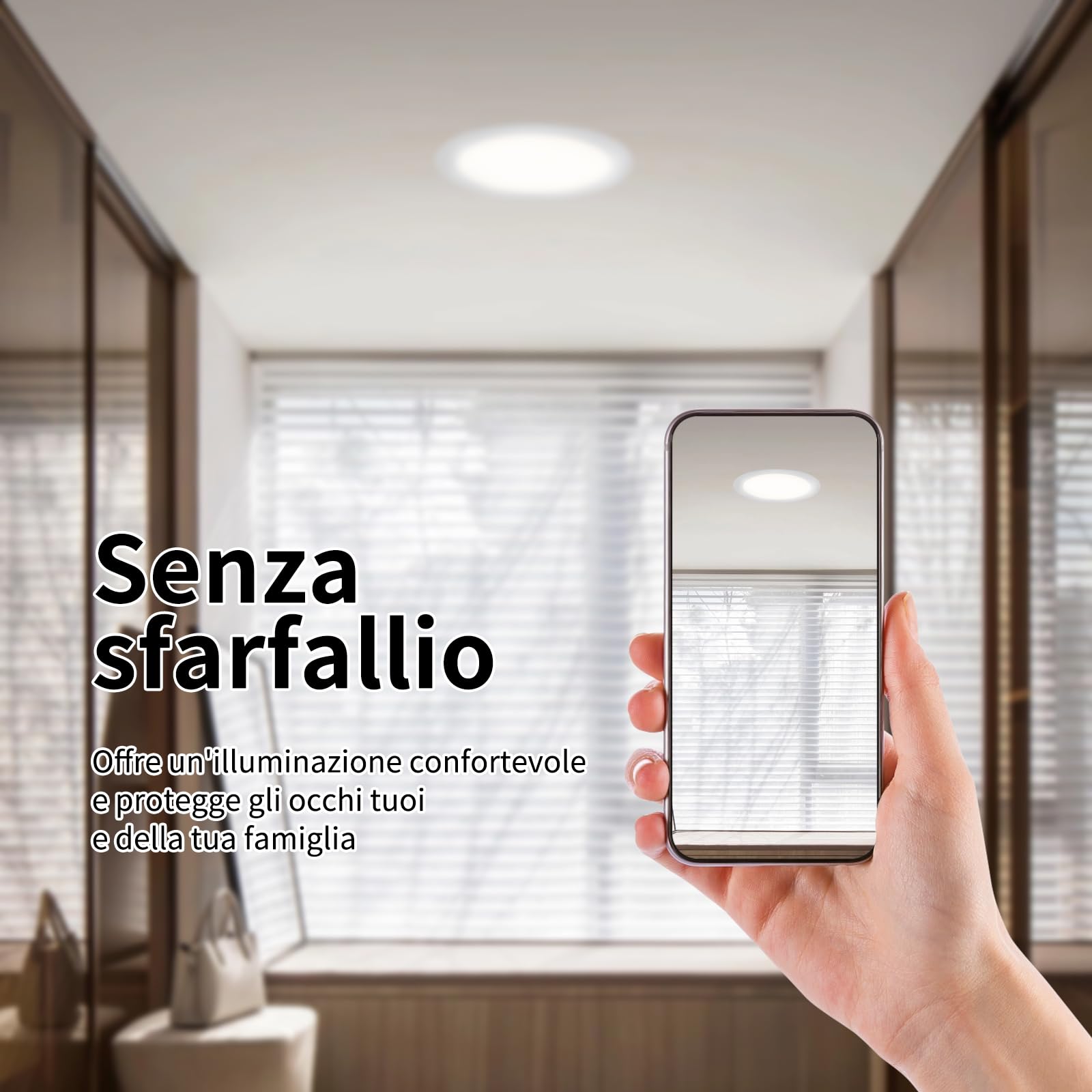 6 Pezzo Faretti LED da Incasso per Cartongesso 24W, 2200LM, IP44, Bianco Caldo 3000K/Bianco Neutro 4000K/Bianco Freddo 6000K Regolabili, Foro Ø185-210mm, Faretti LED Soffitto per Bagno Cucina