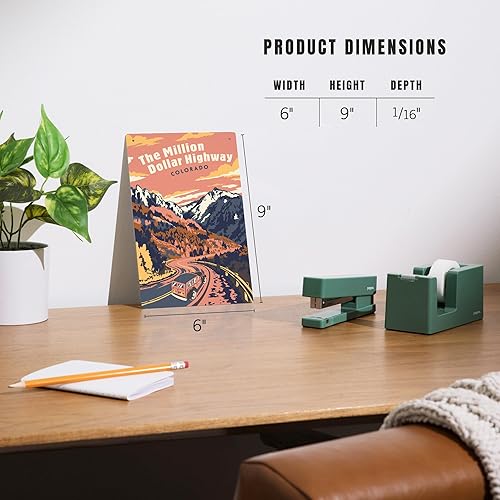 Miniatura 4 de Lantern Press Letrero de metal de 6 x 9 pulgadas, Colorado, Serie Explorer, Carretera de un millón de dólares