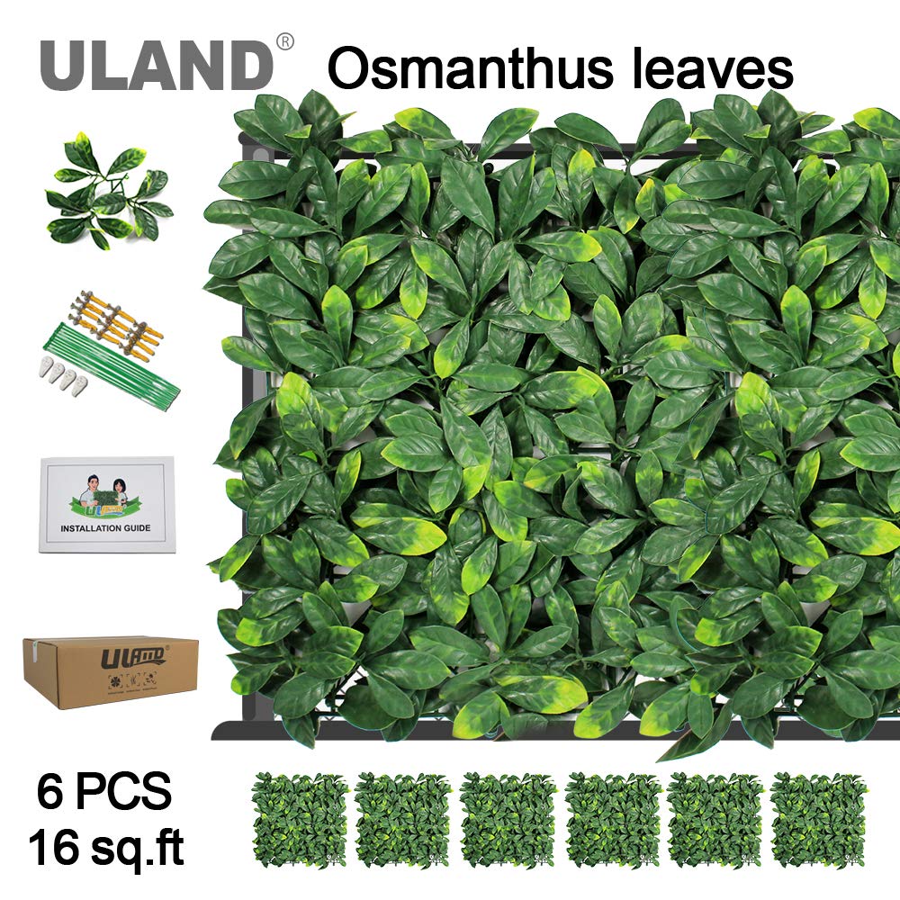 Buy ULAND Artificial Hedge Panels, Faux Shrubs Greenery Leaves Wall