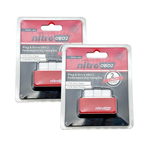 2 PCS Automotive Power Upgrade Pro, Plug Drive Torque Boost, 35% More Power 25% More Torque, Suitable for D-iesel Vehicles (Red)