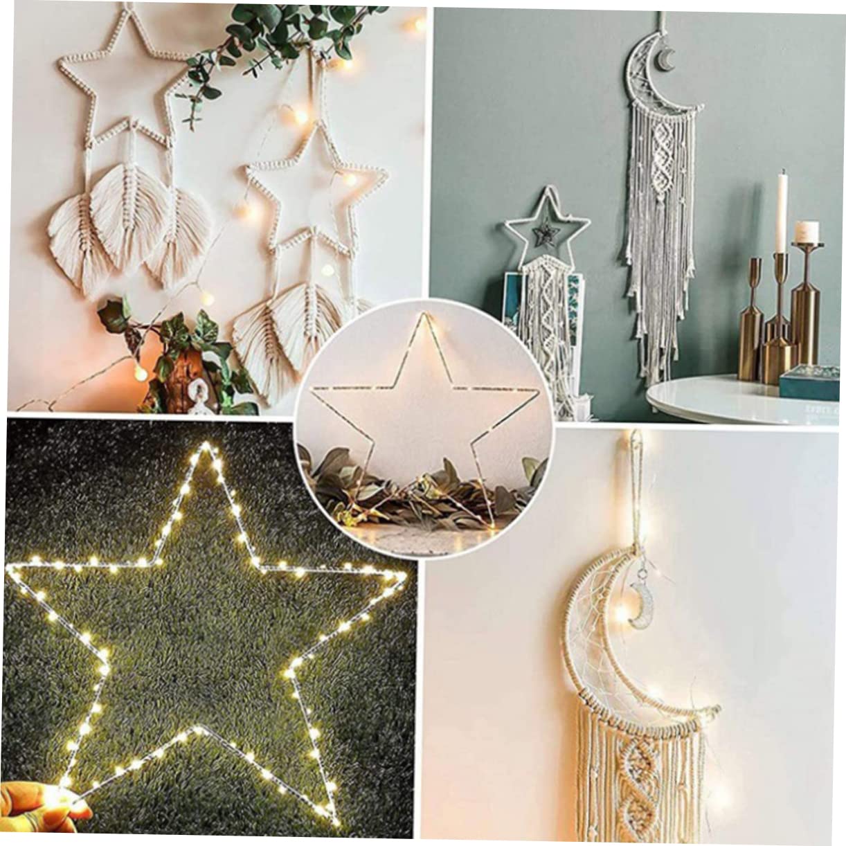 Alipis Decorazione a Forma di Stella a Cinque Punte in Metallo Dorato, Robusta e Sicura, Ornamento Appendibile per Decorazioni Festive, per Ambienti Interni