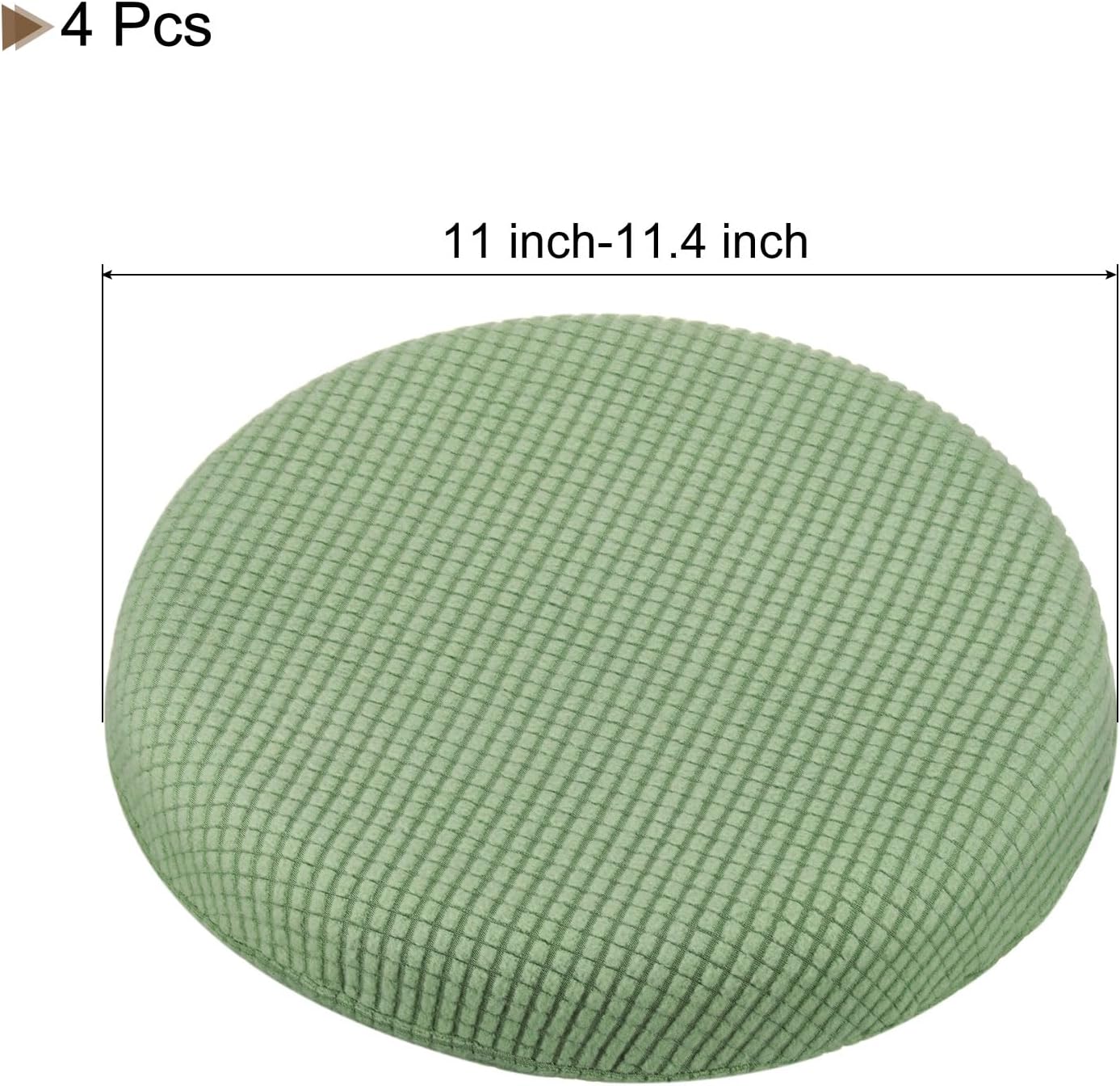 uxcell 4pcs Upgraded Round Bar Stool Covers, Round Chair Covers Dia.12-14", Round Chair Seat Cushions for Chairs Stool Slipcovers Matcha