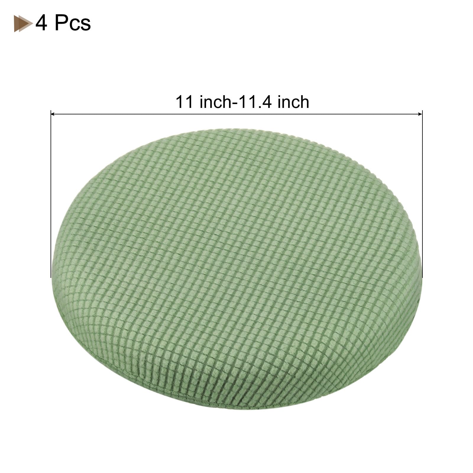 Uxcell 4pcs Upgraded Round Bar Stool Covers, Round Chair Covers Dia.12-14", for Bar Stool Slipcovers Matcha - Image 2