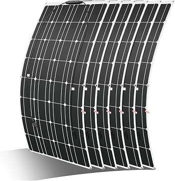 600W Solar Panel 12V Flexible Solar Panel 6pcs 100W Solar Panels Monocrystalline Suitable for Roofs, Caravans, Boats, Solar Panels 600W