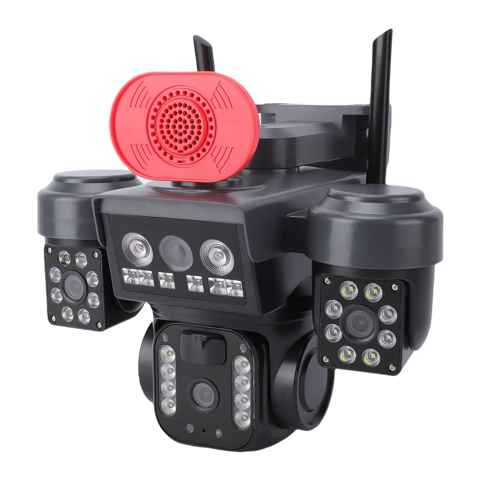 VBESTLIFE Telecamera di Sicurezza Solare a Tripla Lente, Telecamera Esterna WiFi 360° da 2,4 GHz con Rilevamento del Movimento AI e 8000 MAh, Resistente Alle Intemperie IP66 per la