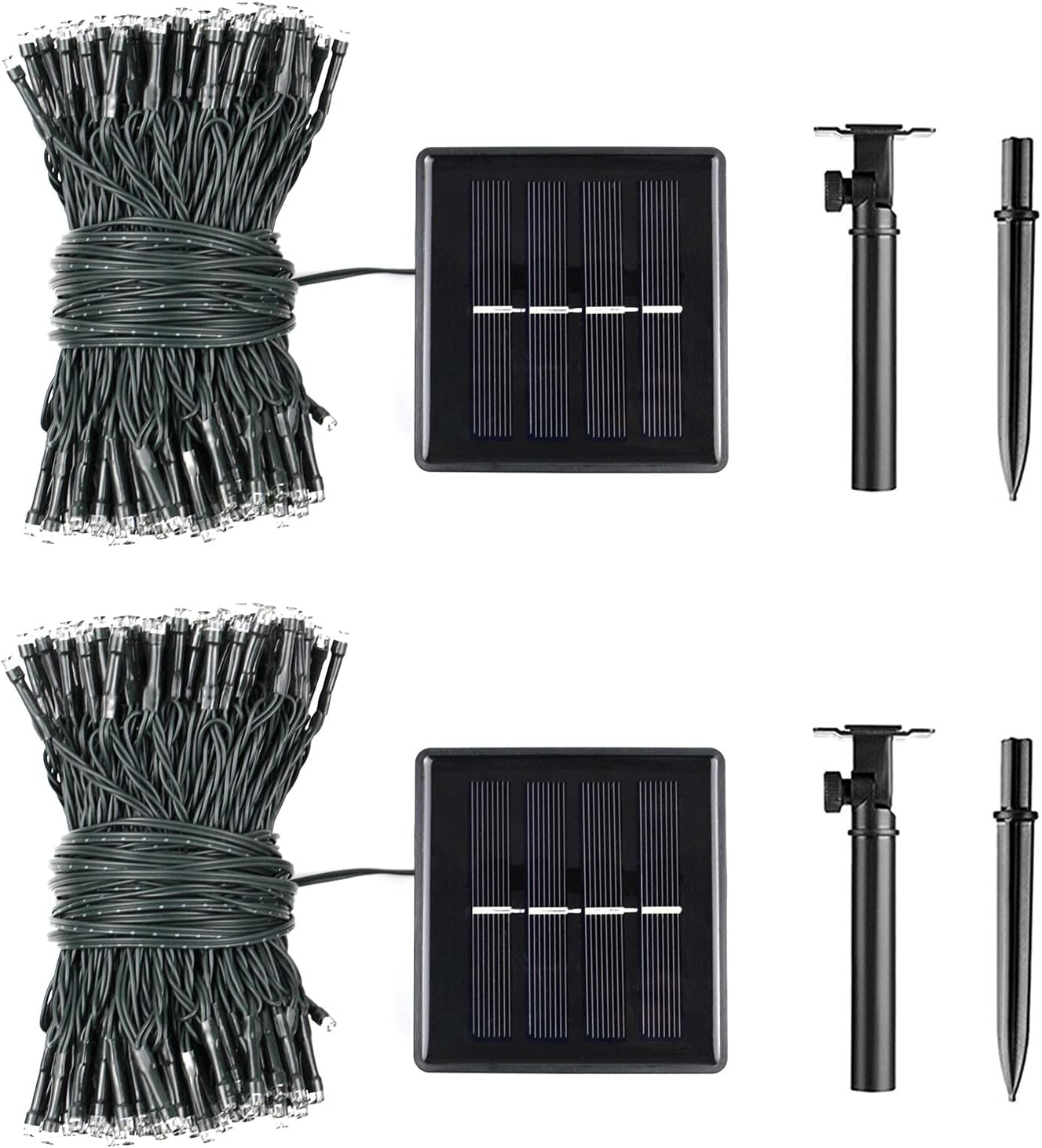 2 Pack 480 LED Solar Chrismas Lights Outdoor, 170 FT Super Long Solar String Lights for Outside with 8 Modes & Memory Function, Waterproof Twinkle Light for Xmas Tree Party Decorations (Multicolor) - Image 6