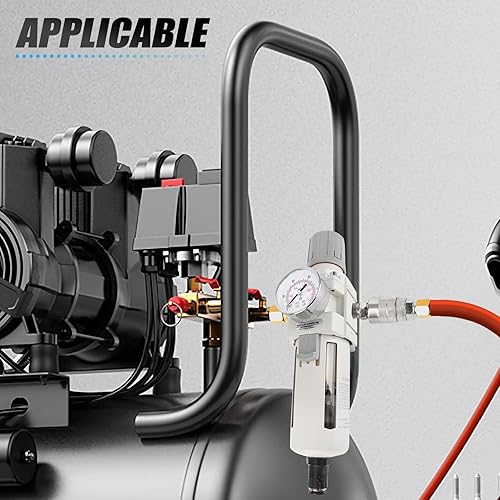 Miniatura 7 de Filtro de humedad para compresor de aire, filtro de línea de aire de drenaje automático AW4000-04D, entrada NPT de 12 pulgada con calibre de 150 PSI