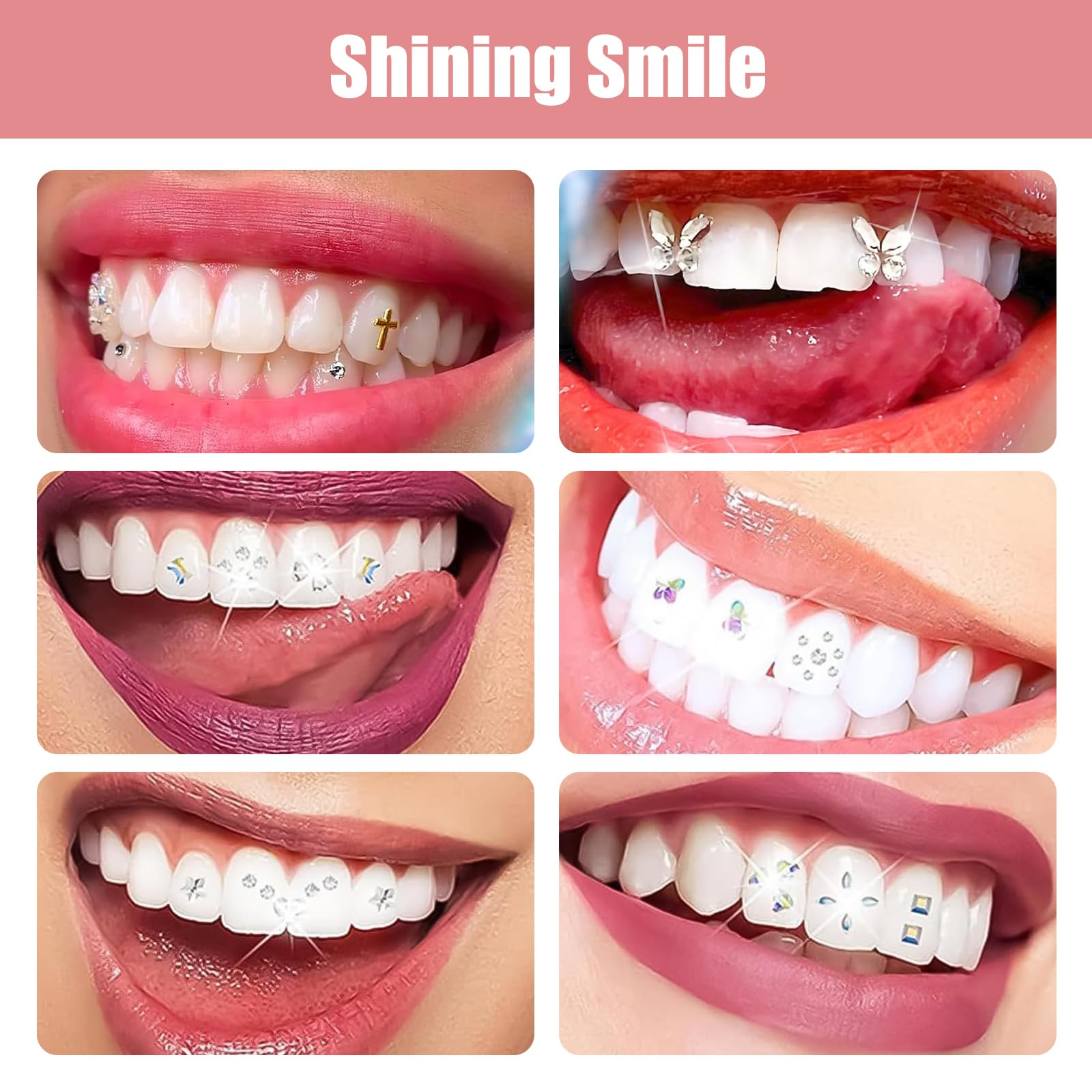 30 Stück Tooth Gem Kit Zahnstein Schmuck DIY Set - Edelstein Zahnschmuck Für Reflektierende Zahnverzierungs Dekoration