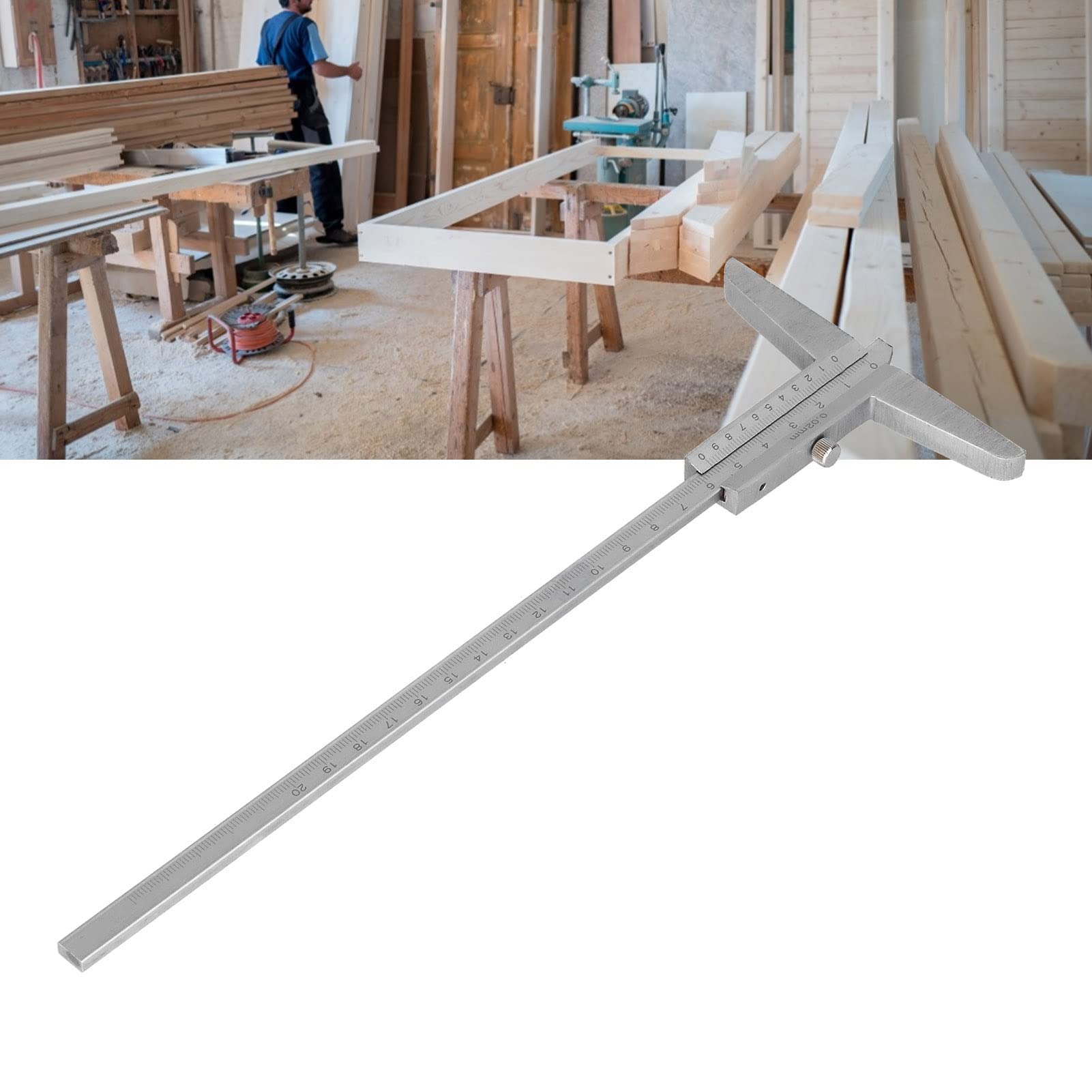 Tiefenmessschieber, 0,02 mm, Edelstahl, 0-200 mm