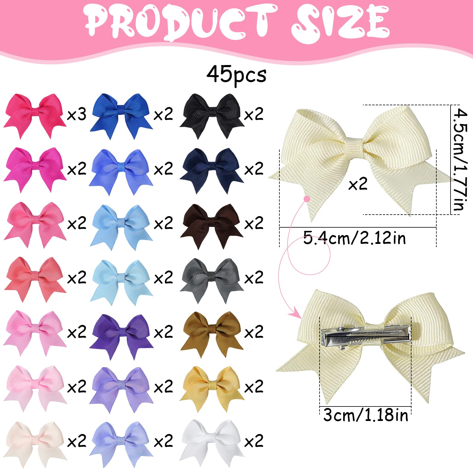 45 Piezas Pinzas Pelo Mujer, Pinzas de Cocodrilo Horquillas Pelo Mujer, Coloridas Lazos Pelos Niña, Bonita Shorquillas Pelos Niña A la Moda Hair Clips, Versátiles Lazos Peloes Bebe para Bebés