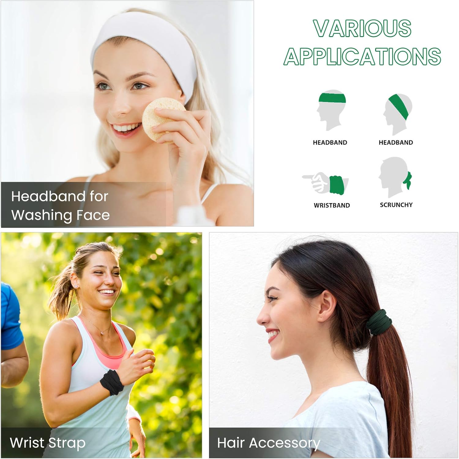 4 Pack Sports Tie Headbands for Men Women Karate Ninja Headband Tennis Head Tie Back Bandana Sweatbands Elastic Stretchy Adjustable Non Slip Hair Band for Basketball Running Athletic Exercise Workout - Image 6