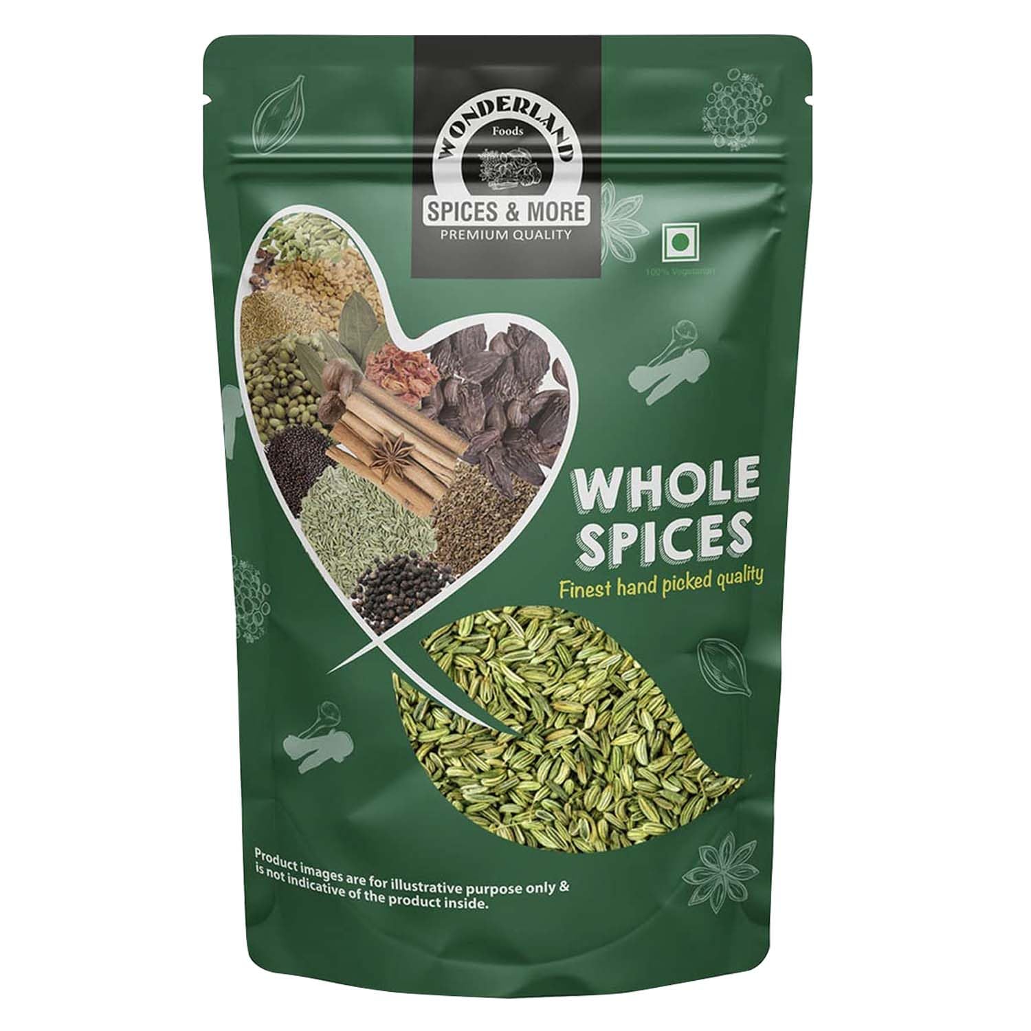 Wonderland Foods Whole Spices Fennel (Sauf) Seeds 250g Pouch | Saunf 100% Pure & Natural | Fennel Seeds | Fresh Organic Saunf, Flavorful and Aromatic, Perfect for Cooking and Wellness (B085GG97JN) Amazon Price History, Amazon Price Tracker