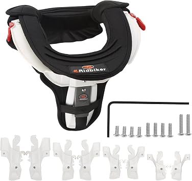 Motocross Gear Neck Protector Motorcycle Neck Brace for Adult Neck Guard MTB Body Protection Gear Black&White