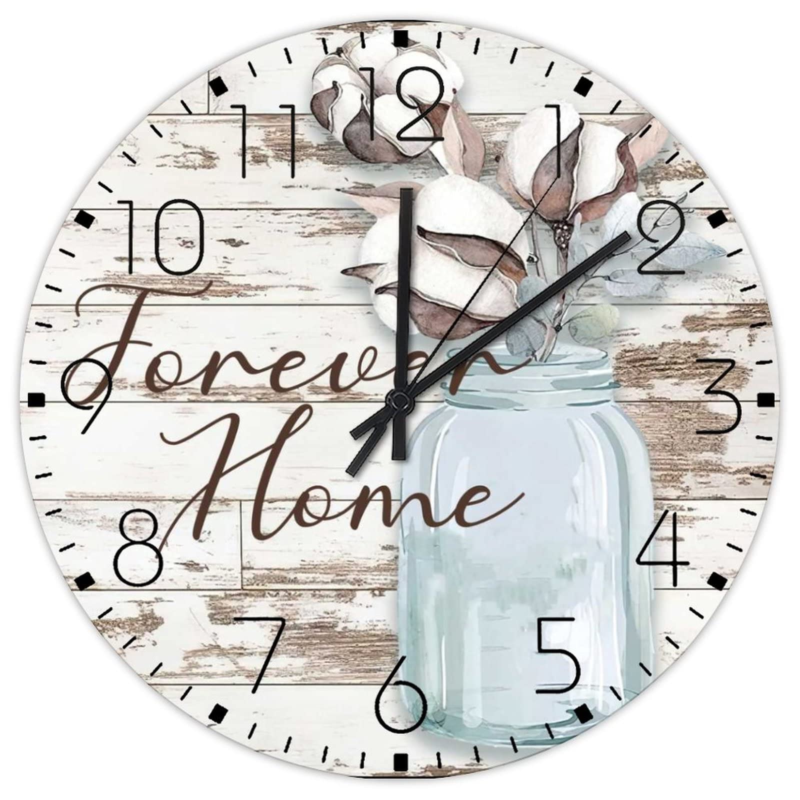Décoration murale vintage avec horloge murale ronde en bois pour église et maison