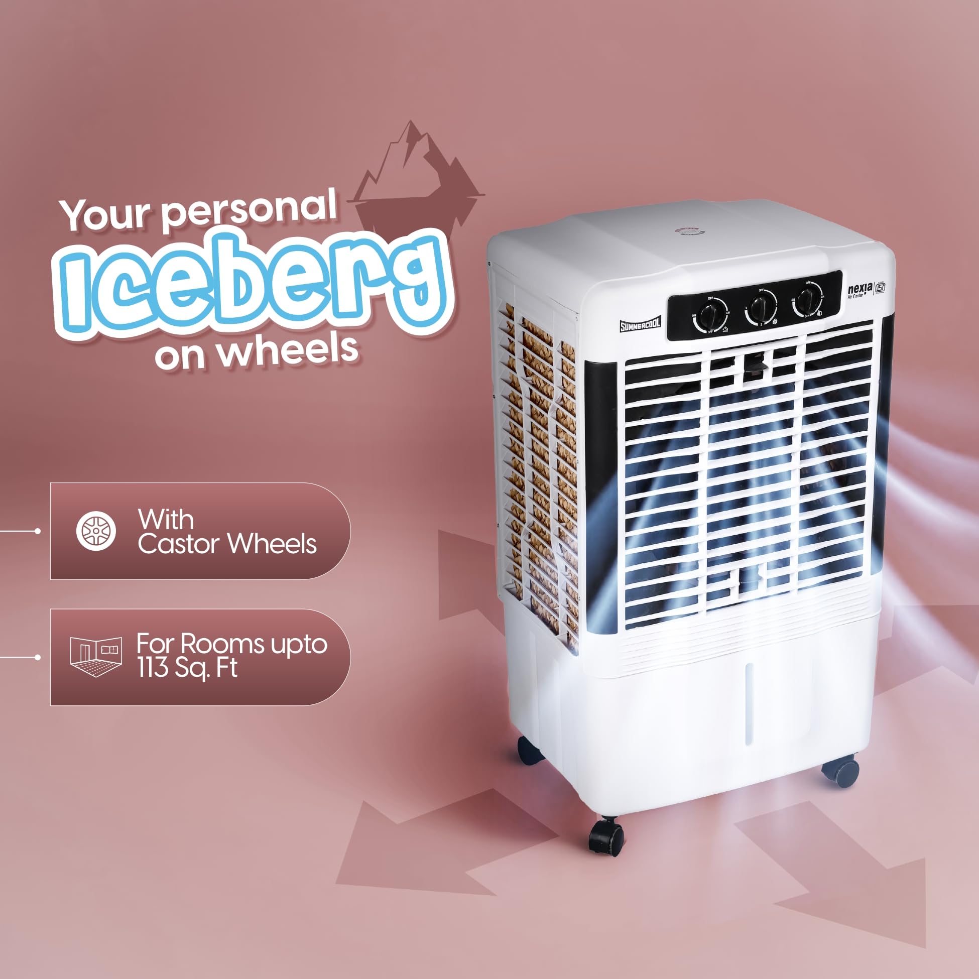 SUMMERCOOL Nexia 65Ltr Desert Air Cooler for Home | High Speed Fan