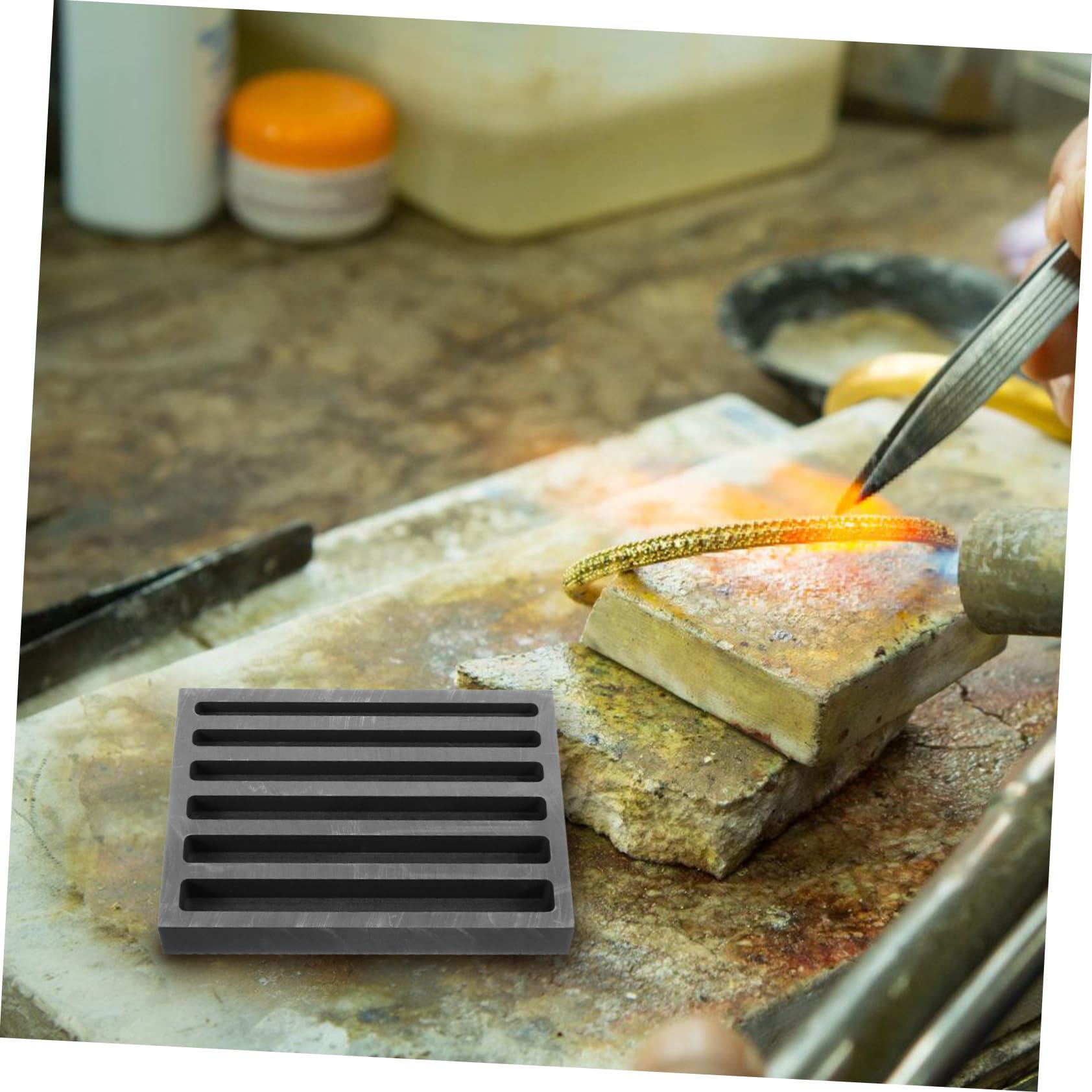 SHINEOFI 5piezas Molde De Reutilizable Para Fundición De Molde Para Lingotes Plata Herramienta De Fundición De Superior Para Experimentos De Metal Diseño y