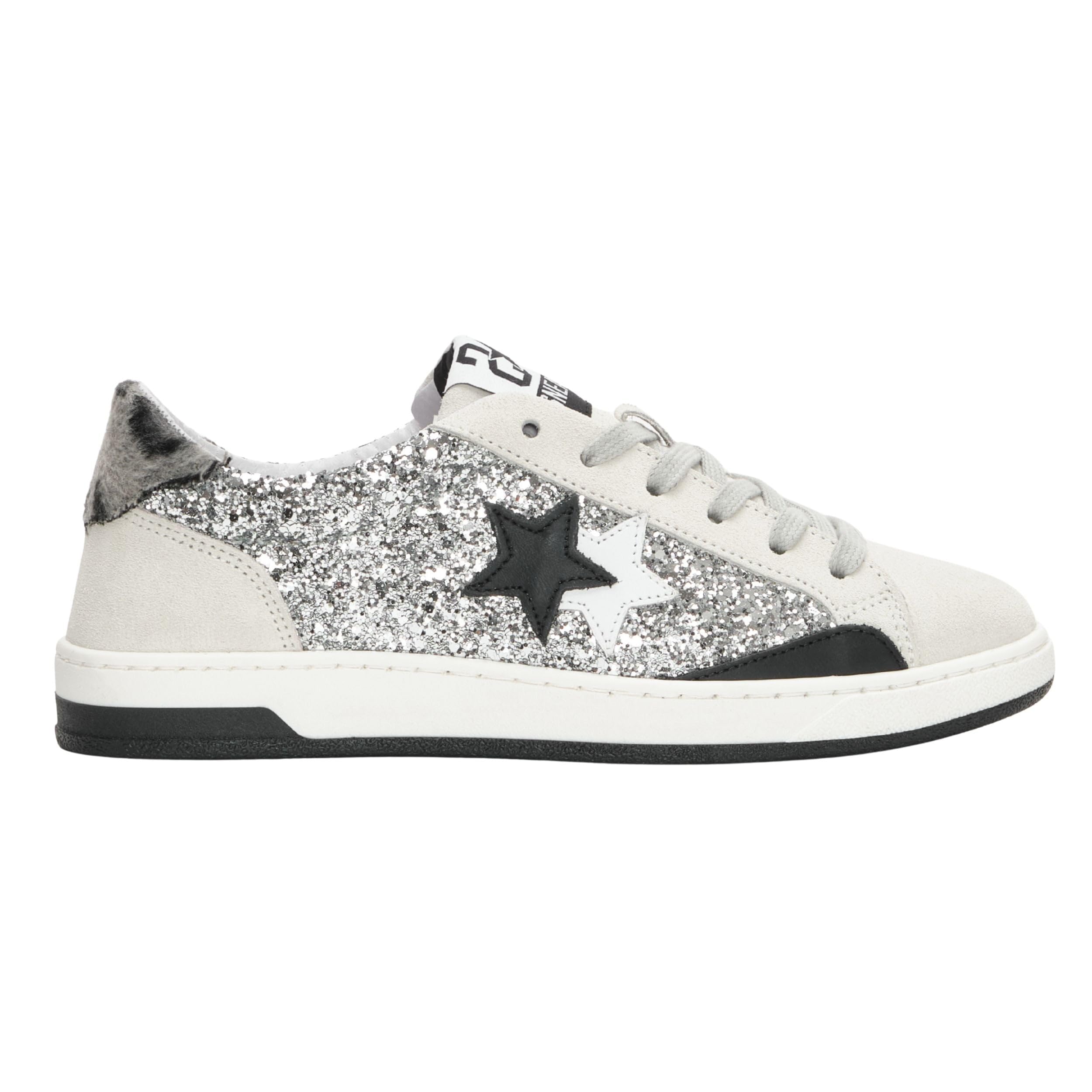 2Star Scarpe Sneaker Casual Pelle Bianco/Argento