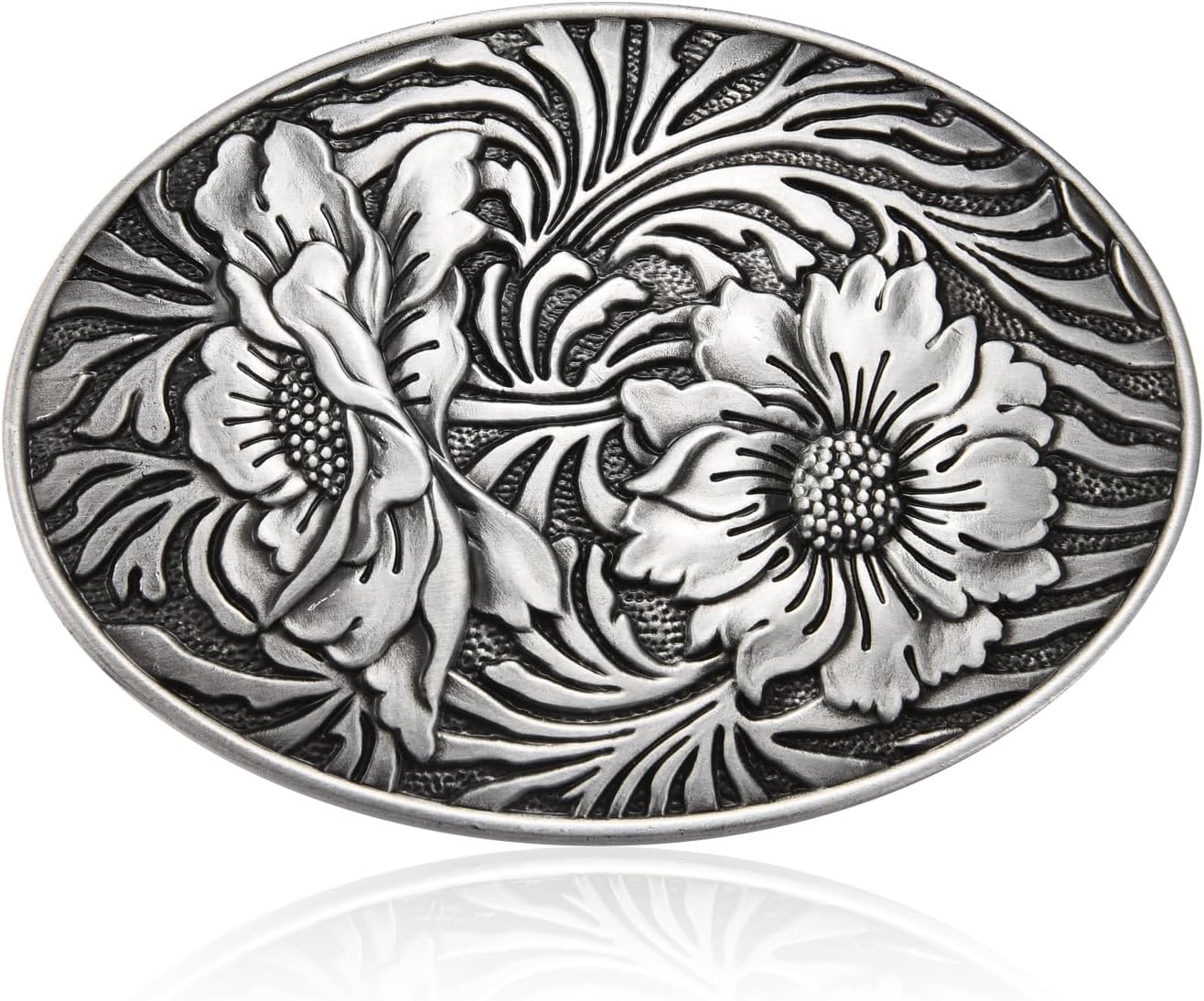 Engraved Flower Floral Belt Buckle for Men Women, Western Cowboy Belt Buckle, Thanksgiving Halloween Christmas Gifts
