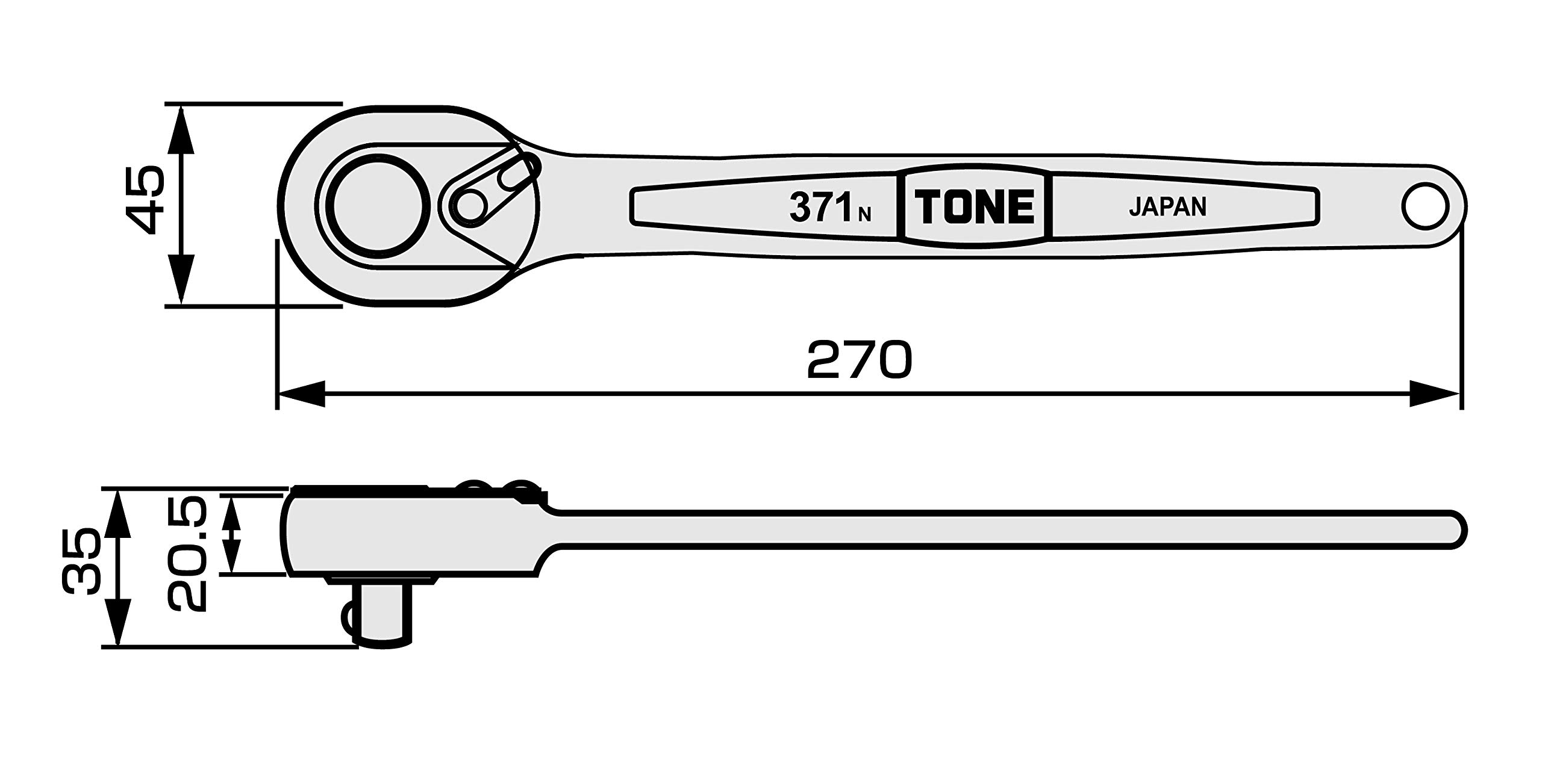 TONE 1/2" Drive Ratchet - Durable & Reliable -5