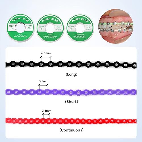 Miniatura 6 de Dentalmall 5M1Roll - Correa de goma elástica para ortodoncia dental corta azul