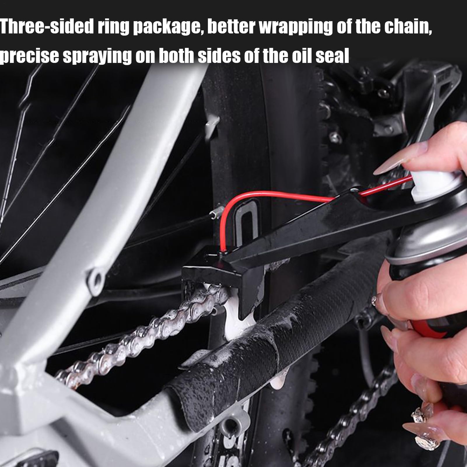 Kit di pulizia della catena della moto, confezione da 4 oliatori antispruzzo 32 x 18 x 11 cm, deviatore lubrificante ergonomico, manutenzione della catena riutilizzabile, accessorio per motosega, per