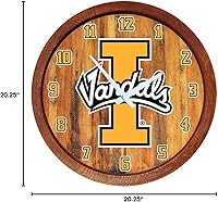 Vista 75 de The Fan-Brand NCAA Oklahoma Sooners: Faux Barrel Top Wall Clock Sports Team Bar Sign Décor - Home Man Cave, Party Decoration - Made On Demand