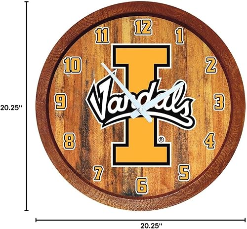 Miniatura 75 de The Fan-Brand NCAA Oklahoma Sooners: Faux Barrel Top Wall Clock Sports Team Bar Sign Décor - Home Man Cave, Party Decoration - Made On Demand