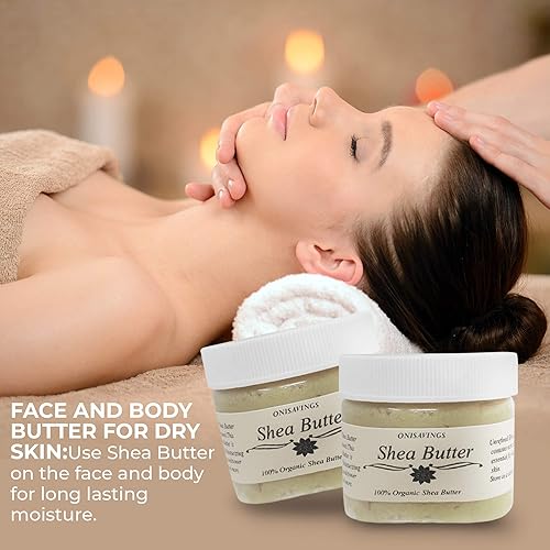 Miniatura 9 de Romeriza - Manteca de karité orgánica, cremosa, pura cruda, sin refinar, nutrición de la piel, eczema, estrías para la cara, cuerpo y cabello,