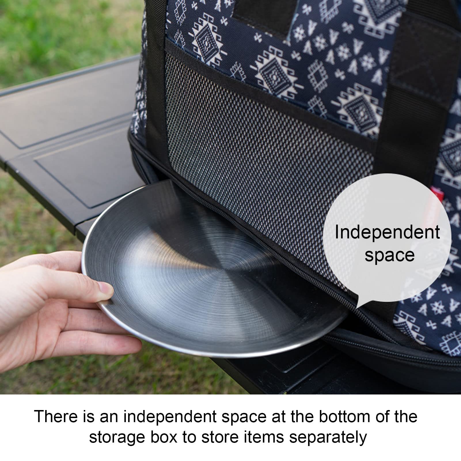 40L Campeggio Esterno Cucina Borsa di Stoccaggio Multifunzione Pieghevole Portatile Borsa Picnic per Campeggio Escursionismo Zaino in Spalla Tessuto Oxford 900D Grande capacità Impermeabile Durevole