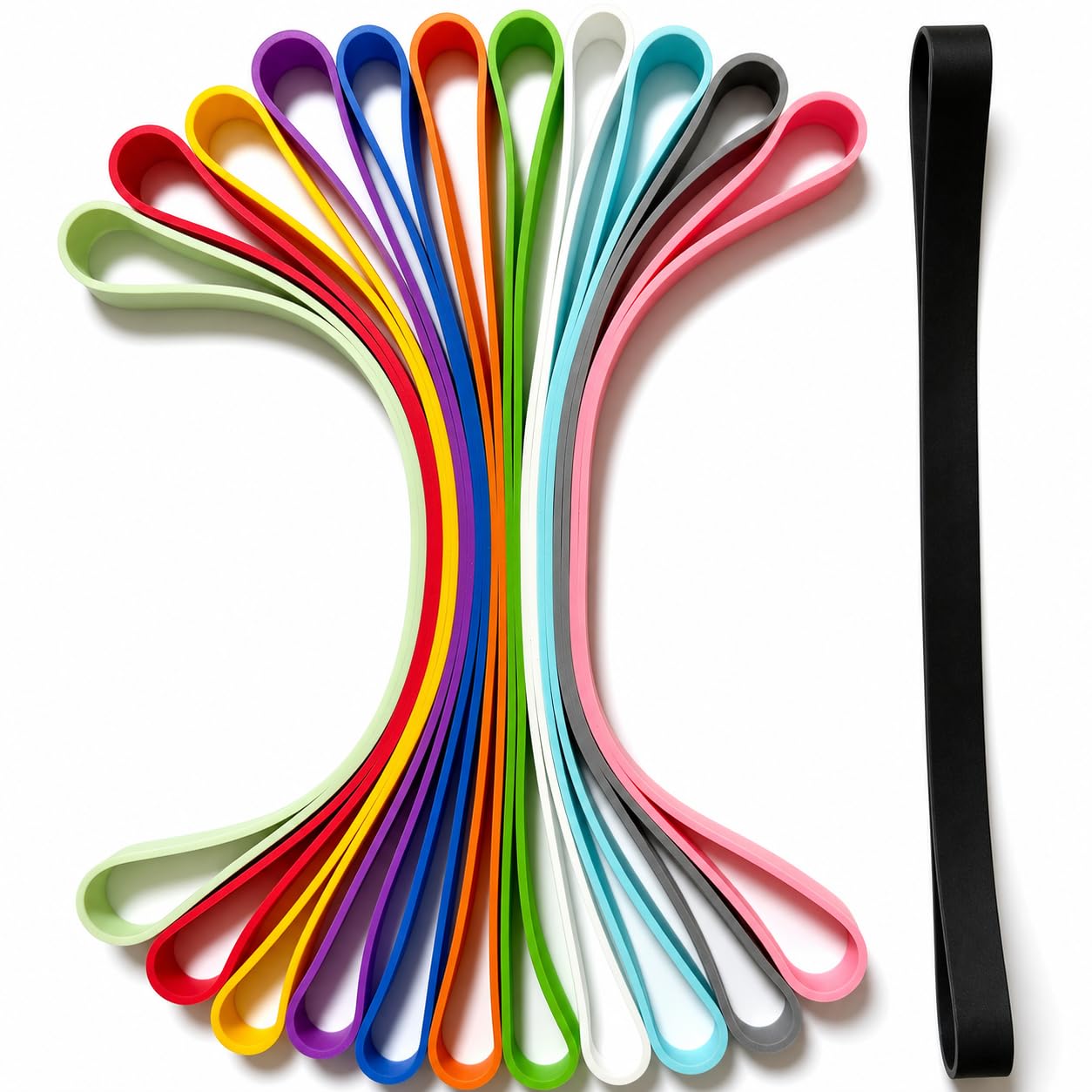 Large Silicone Rubber Bands, 12 Pieces 8in Heavy Duty Wide Elastic Bands for Office Files, Folders, Books and Boxes, 12 Colors