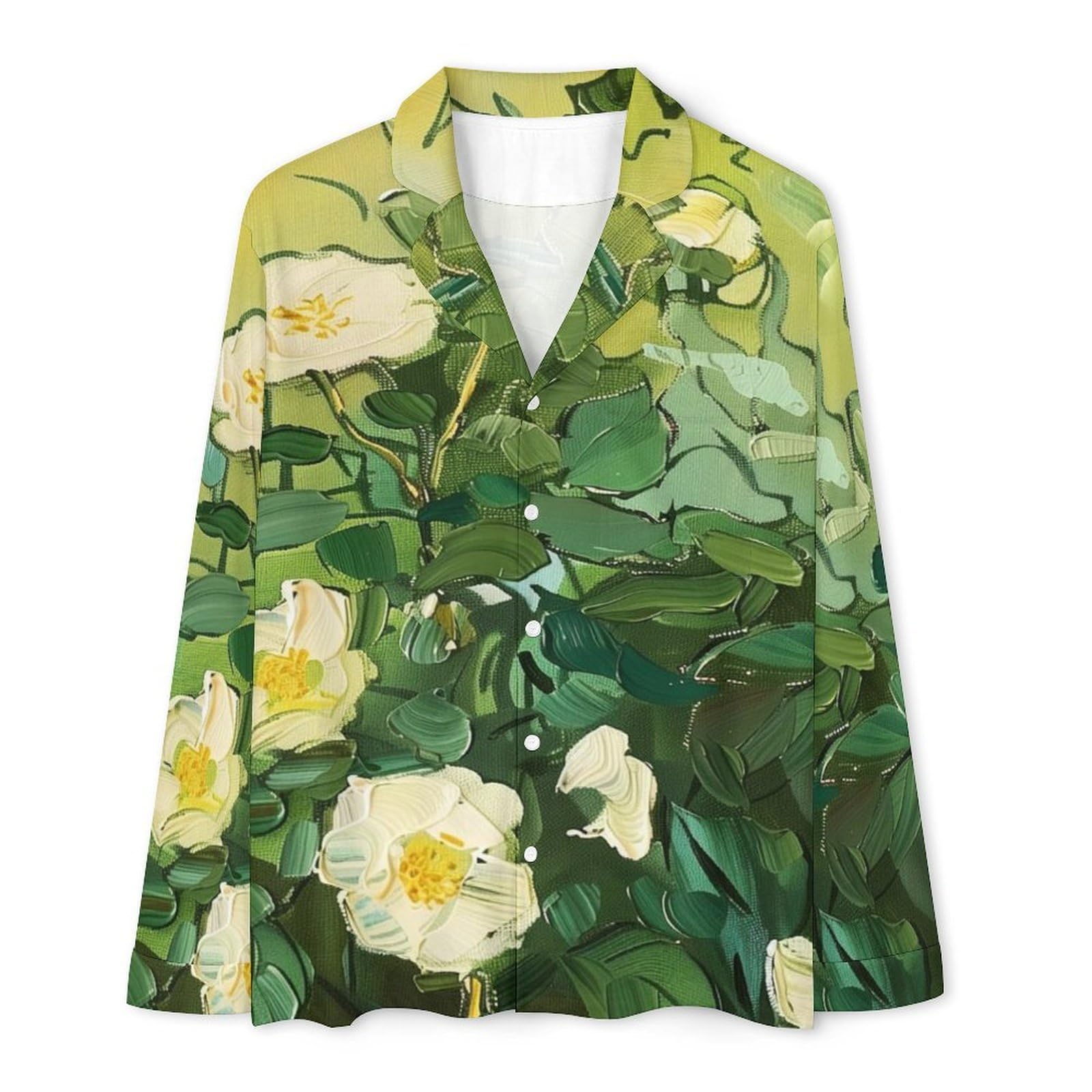 Completo Pigiama da Uomo - Fiori Dipinti Ad Olio Top E Pantaloni in 2 Pezzi Pigiama Casual E Ampio A Maniche Lunghe Morbido Autunnale E Invernale.