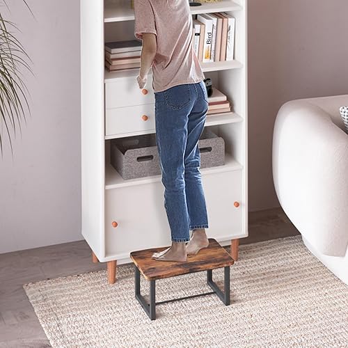 Miniatura 4 de Itsst Taburete de madera, taburete de cama para adultos, taburete de madera de un solo paso para cocina, dormitorio, sala de estar, baño, soporta