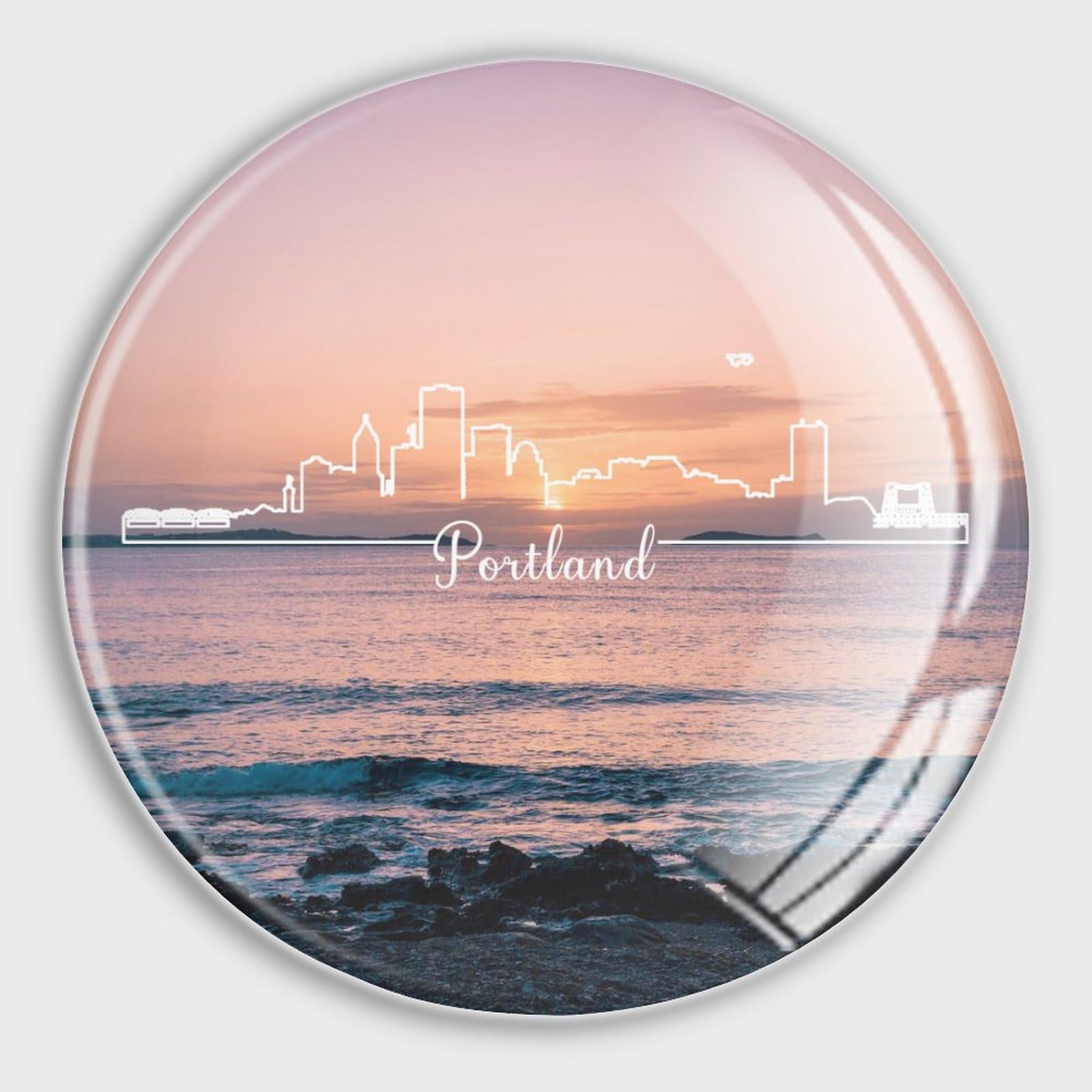 Aimants ronds en verre Portland x4 pour réfrigérateur et tableau