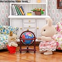 Vista 5 de Odoria Accesorios de decoración de casa de muñecas con globo mundial en miniatura, 1/12, marrón rojizo