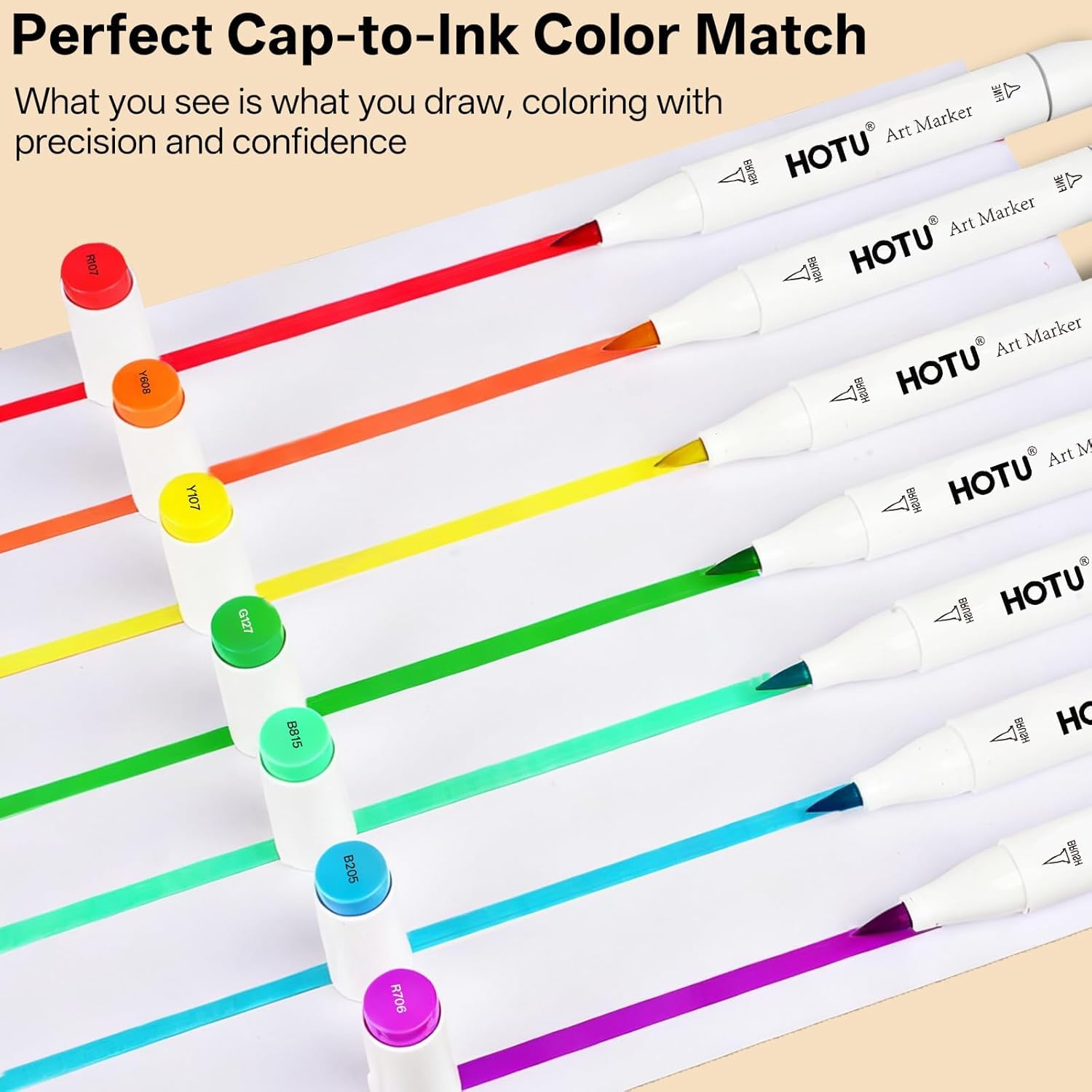 HOTU Alkohol Marker mit Pinselspitze, 120 Farben Doppelspitzige Alkoholmarker, alkohol stifte Set für Illustrationen & Ausmalen – Pinsel & Breitspitze