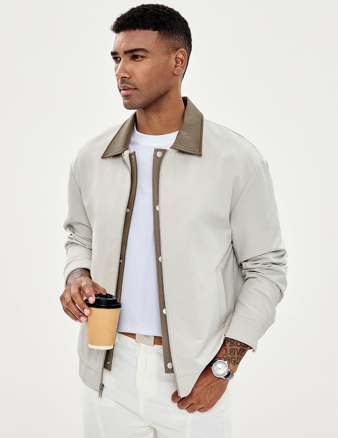 JMIERR Mens Lightweight Windbreaker Jackets Casual Golf Coat