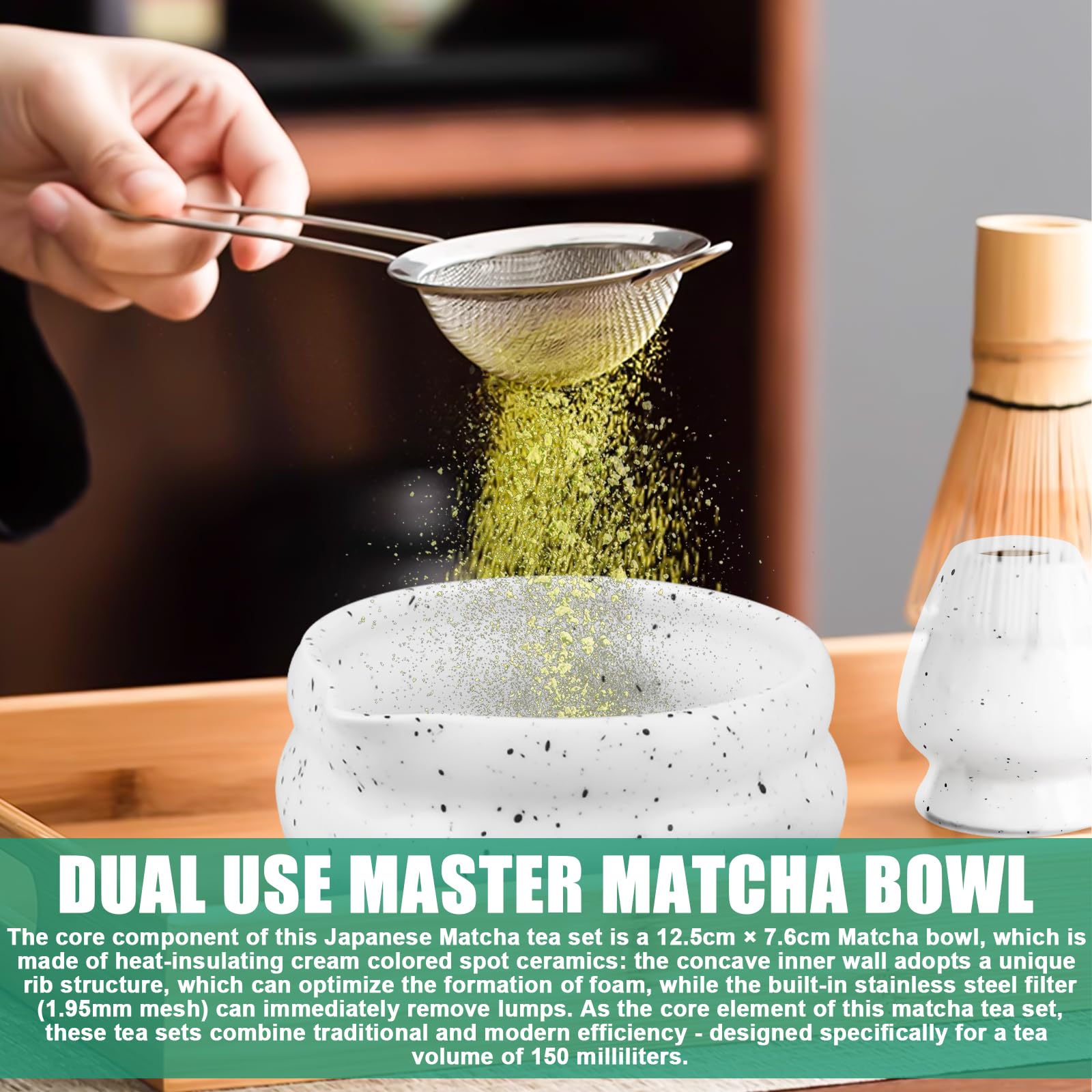 Servizio Matcha Premium 7 pezzi: servizio da tè matcha giapponese completo con ciotola per matcha in ceramica, chasen Servizio tradizionale per la preparazione del matcha giapponese (viola)