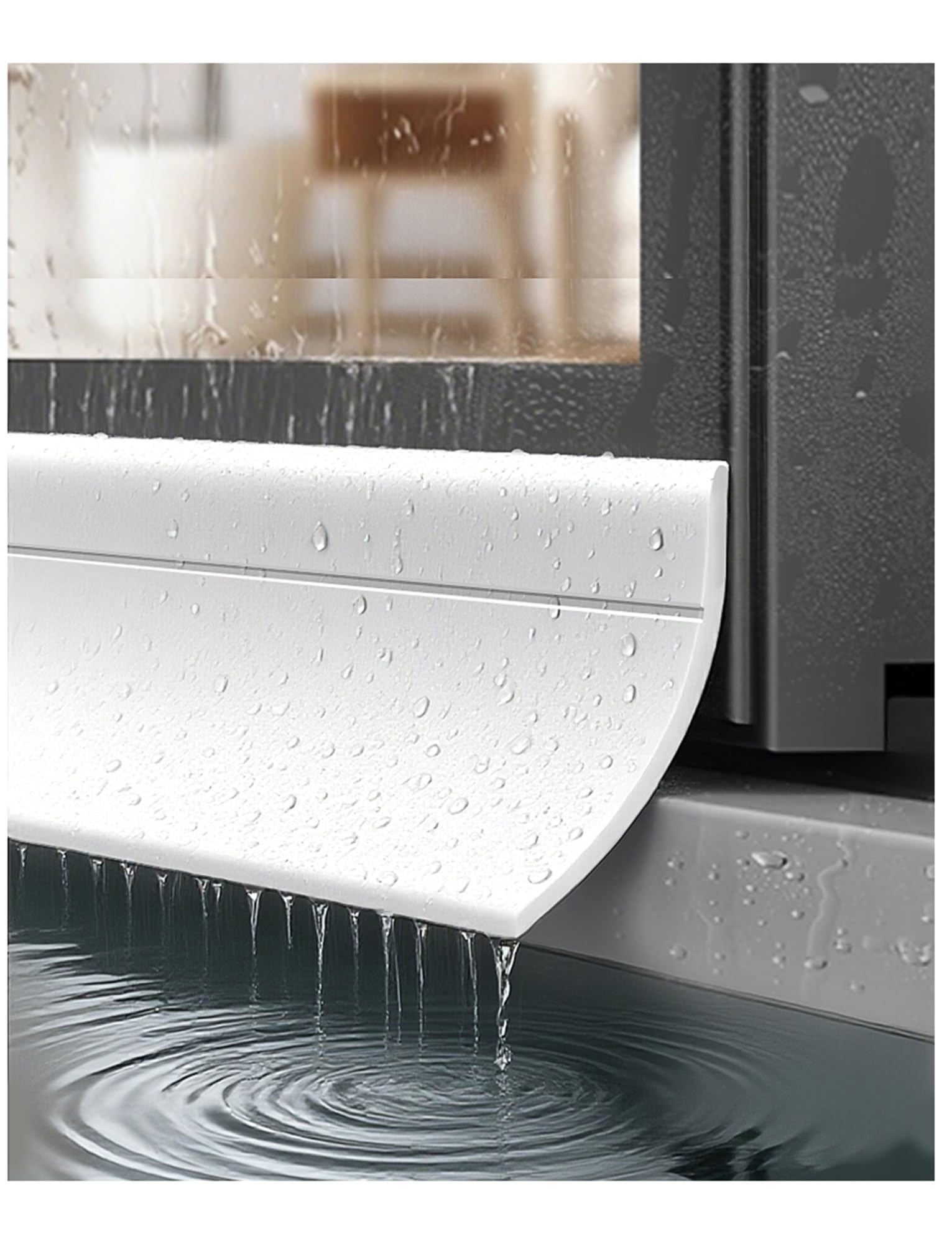 Déflecteur de pluie pour fenêtres avec joint d'étanchéité étanche de porte 4.5cm