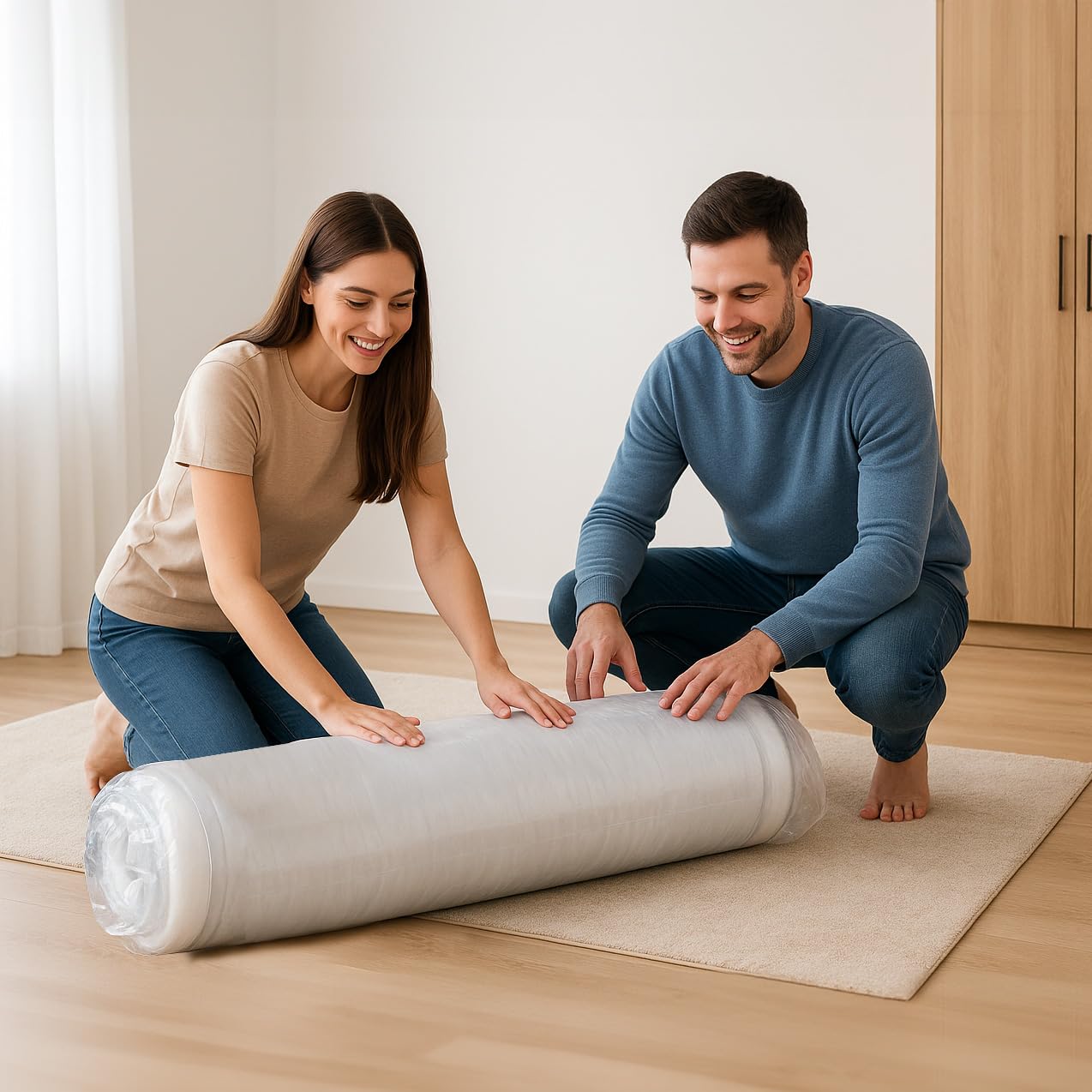 Comfy Line - Colchón individual de 95 x 190 cm de espuma viscoelástica de 20 cm de altura. A 7 Zonas Diferenciadas Ortopédico. Forro de algodón fresco y transpirable. Fabricado en Italia