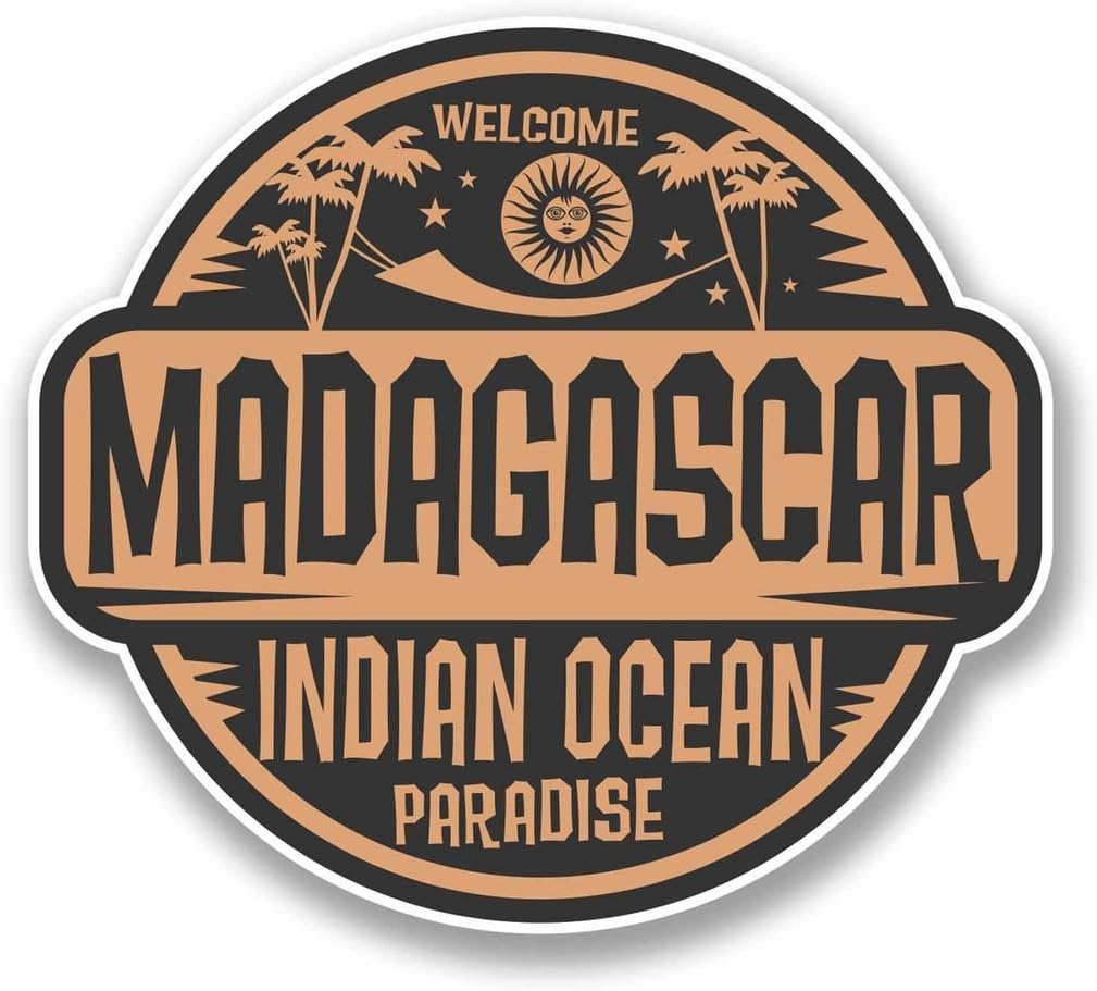2 x 30cm/300mm Madagascar Vinyl Sticker Decal Laptop Car Travel Luggage Label Tag #9837