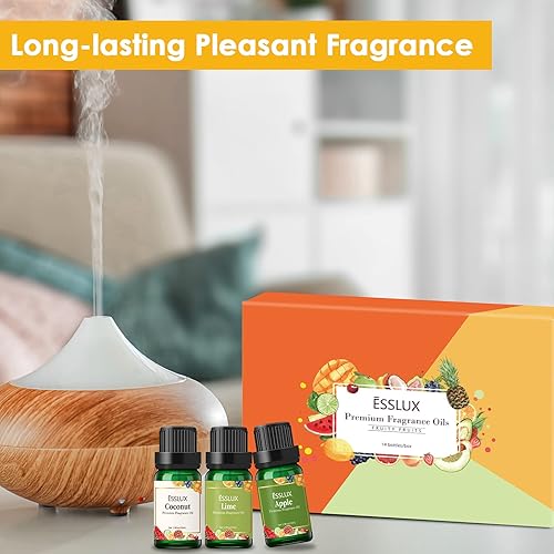 Miniatura 3 de ESSLUX - Juego de 14 aceites aromáticos frutales de primera calidad para difusor aromas para hacer velas de jabón coco melocotón sandía piña y más