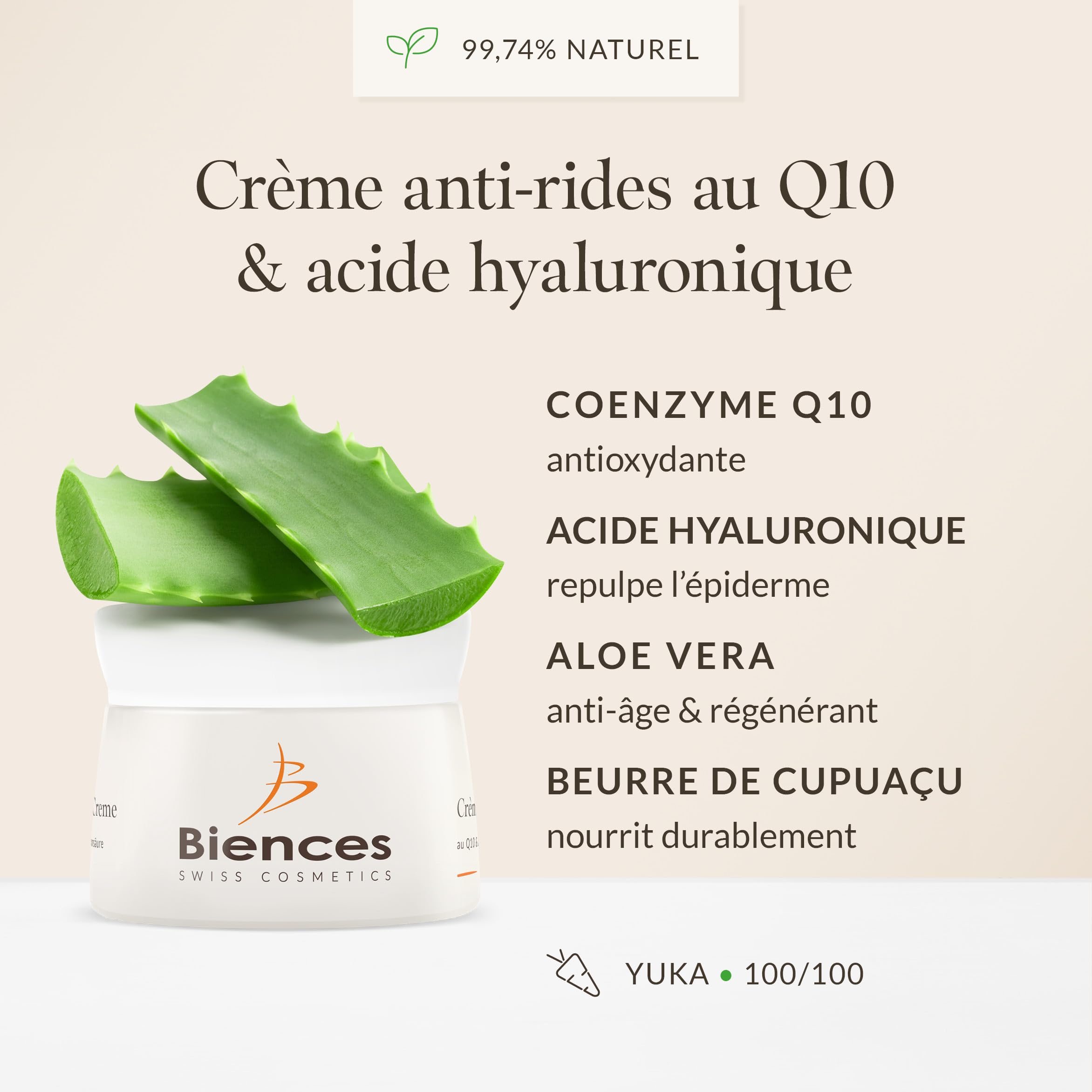 Swiss Cosmetics – Faltenschutzmittel mit Q10 und Hyaluronsäure, Tag und Nacht, 100% Schweiz | Schutz, Feuchtigkeit, repariert, pflegt und bekämpft Zeiten