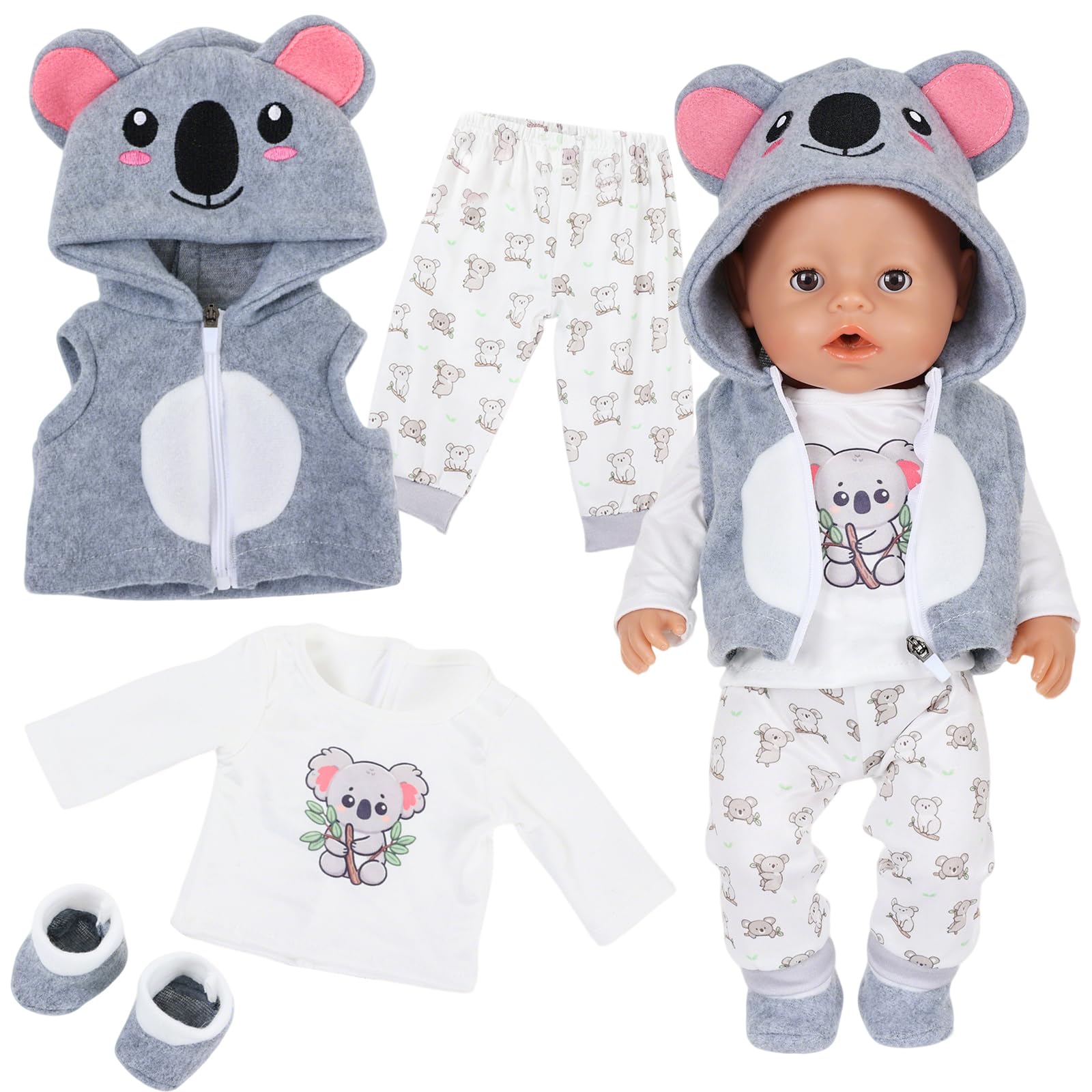 Carreuty bambola grande in abiti grigi